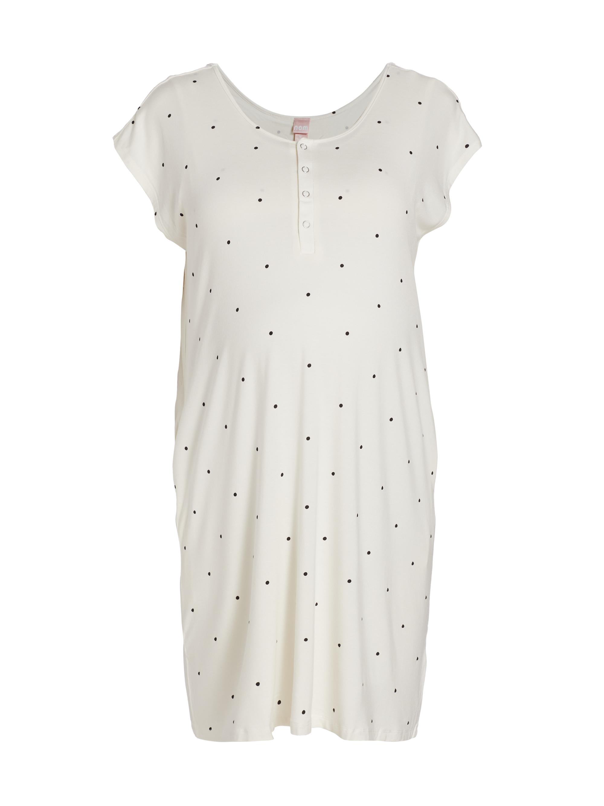 Nom Maternity Women's Clementine Polka Dot Nightie - Gardenia Dot