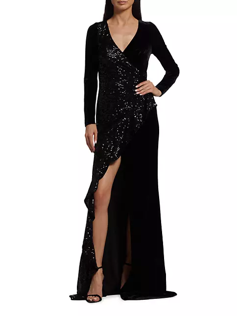 Sequin And Slim Gel Embroidered Dress - 