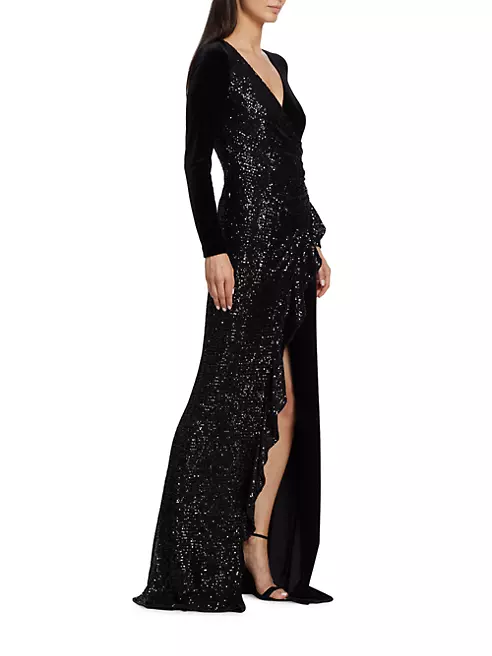 Sequin And Slim Gel Embroidered Dress - 