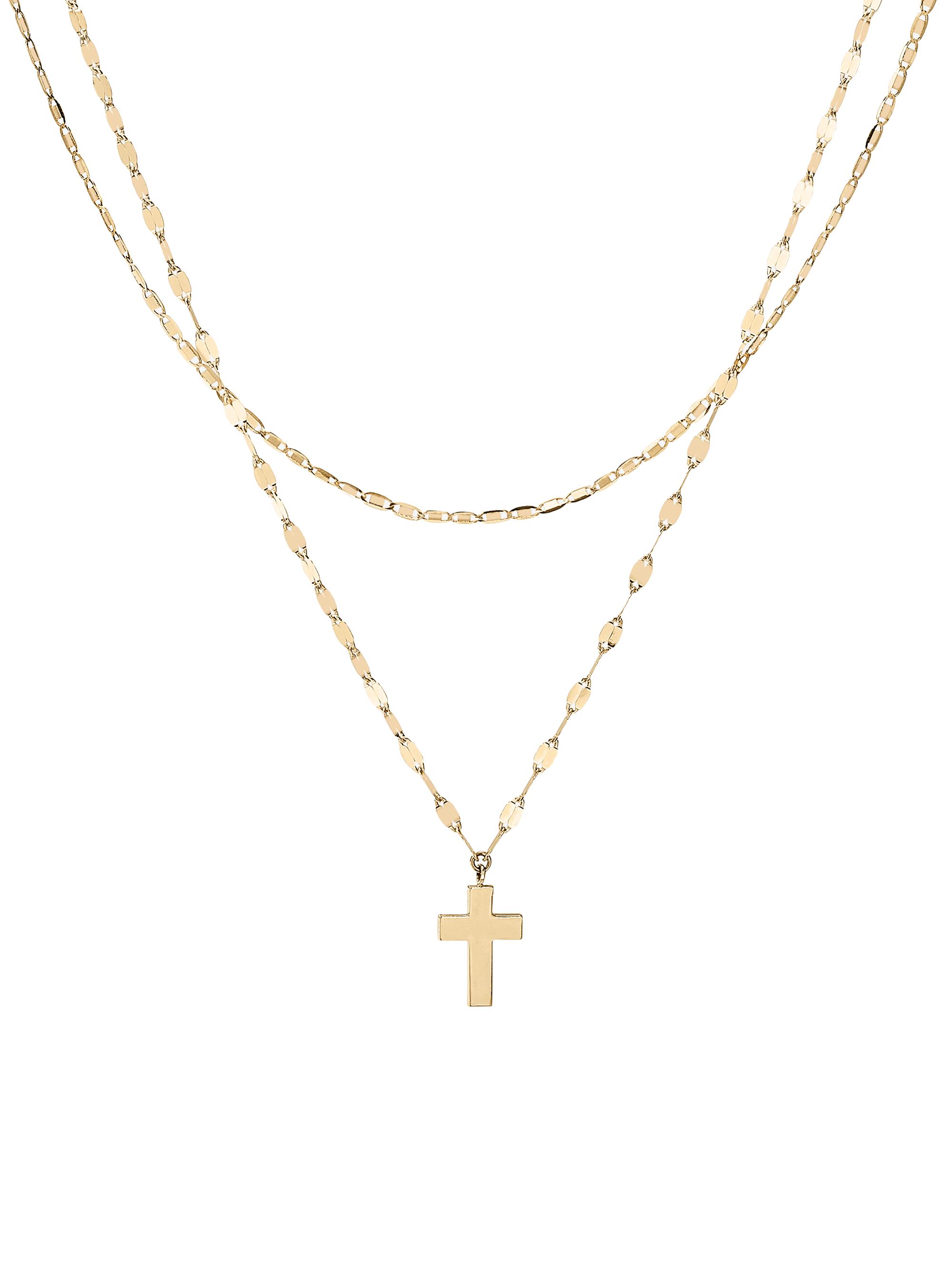 Lana Women's 14K Yellow Gold Double-Strand Cross Necklace - Yellow Gold