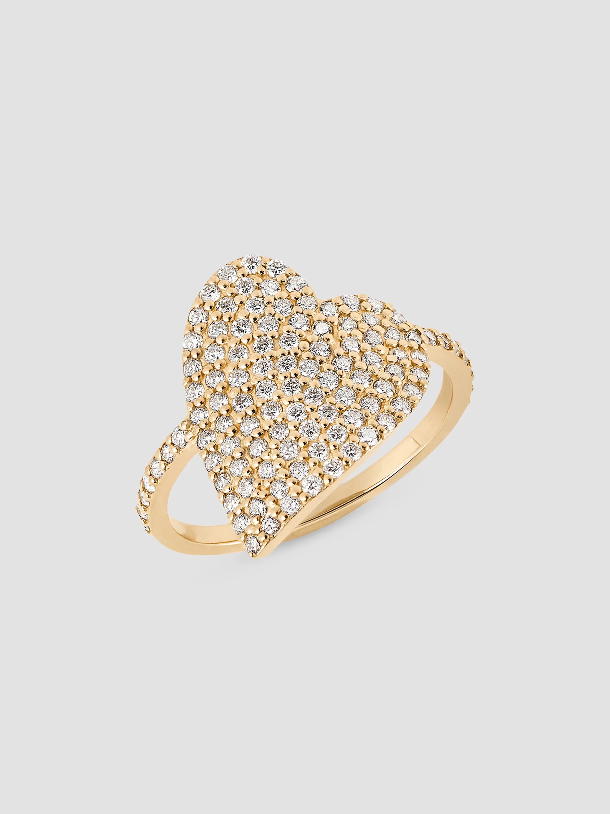 Lana Women's Wrapped In Love 14K Yellow Gold & 0.79 TCW Diamond Heart Ring - Yellow Gold - Size 7