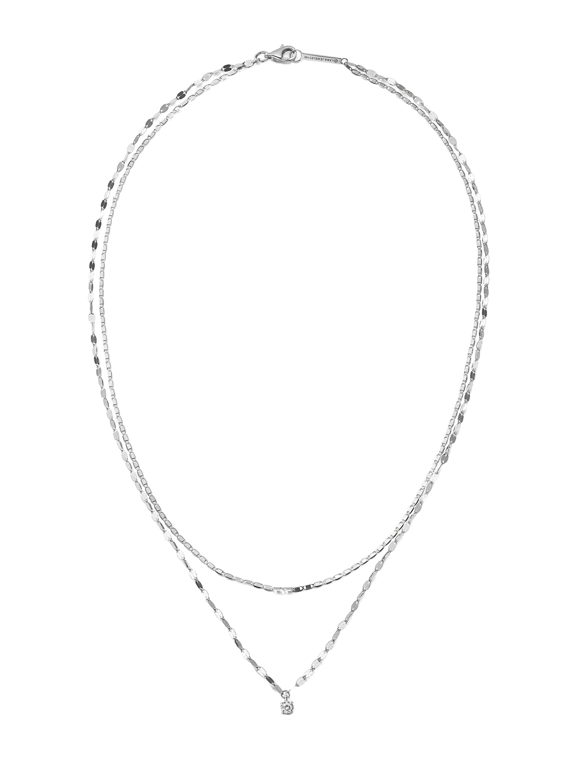 Lana Women's 14K Yellow Gold & 0.11 TCW Diamond Double-Strand Necklace - White Gold