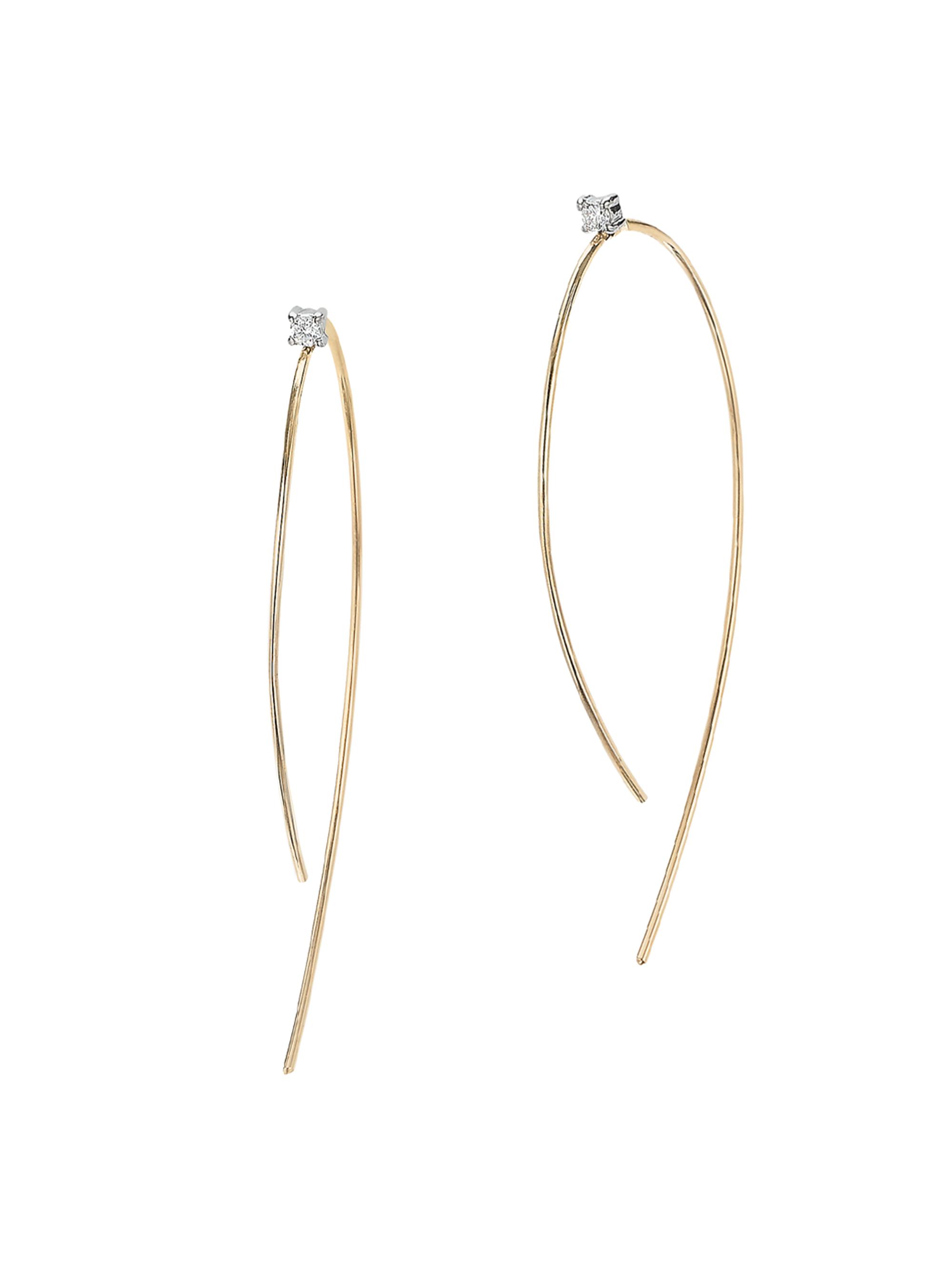 Lana Women's Mini 14K Yellow Gold & 0.03 TCW Diamond Wire Hoops - Yellow Gold