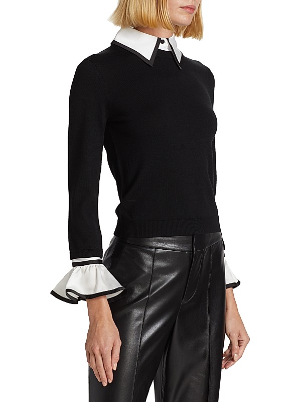 Shop Alice + Olivia Justina Combination Wool Sweater | Saks Shop Alice + Olivia Justina Combination Wool Sweater | Saks