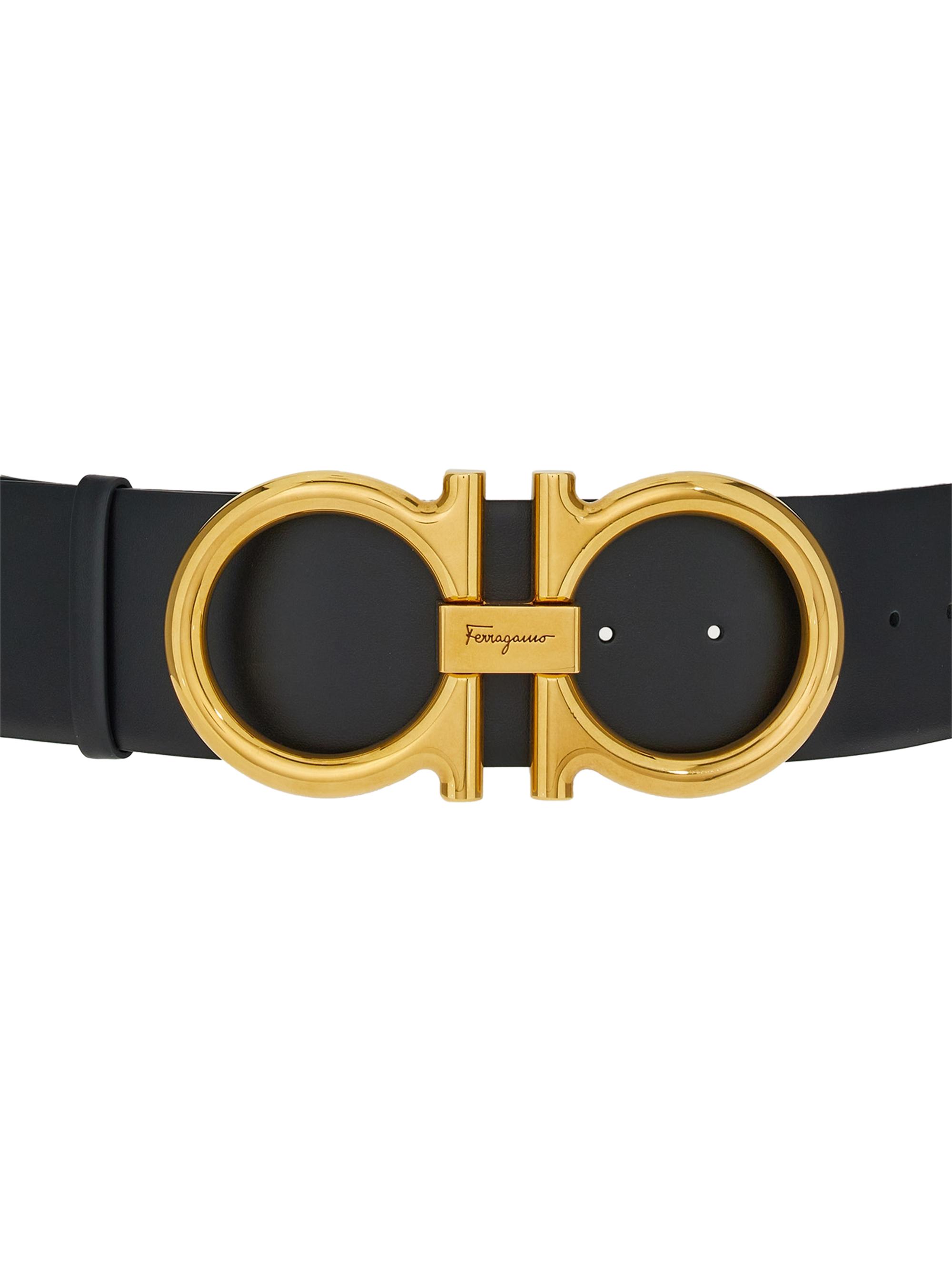 FERRAGAMO Women's High Waist Gancini Leather Belt - Nero