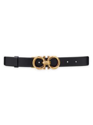 FERRAGAMO - Gancini Adjustable Leather Belt