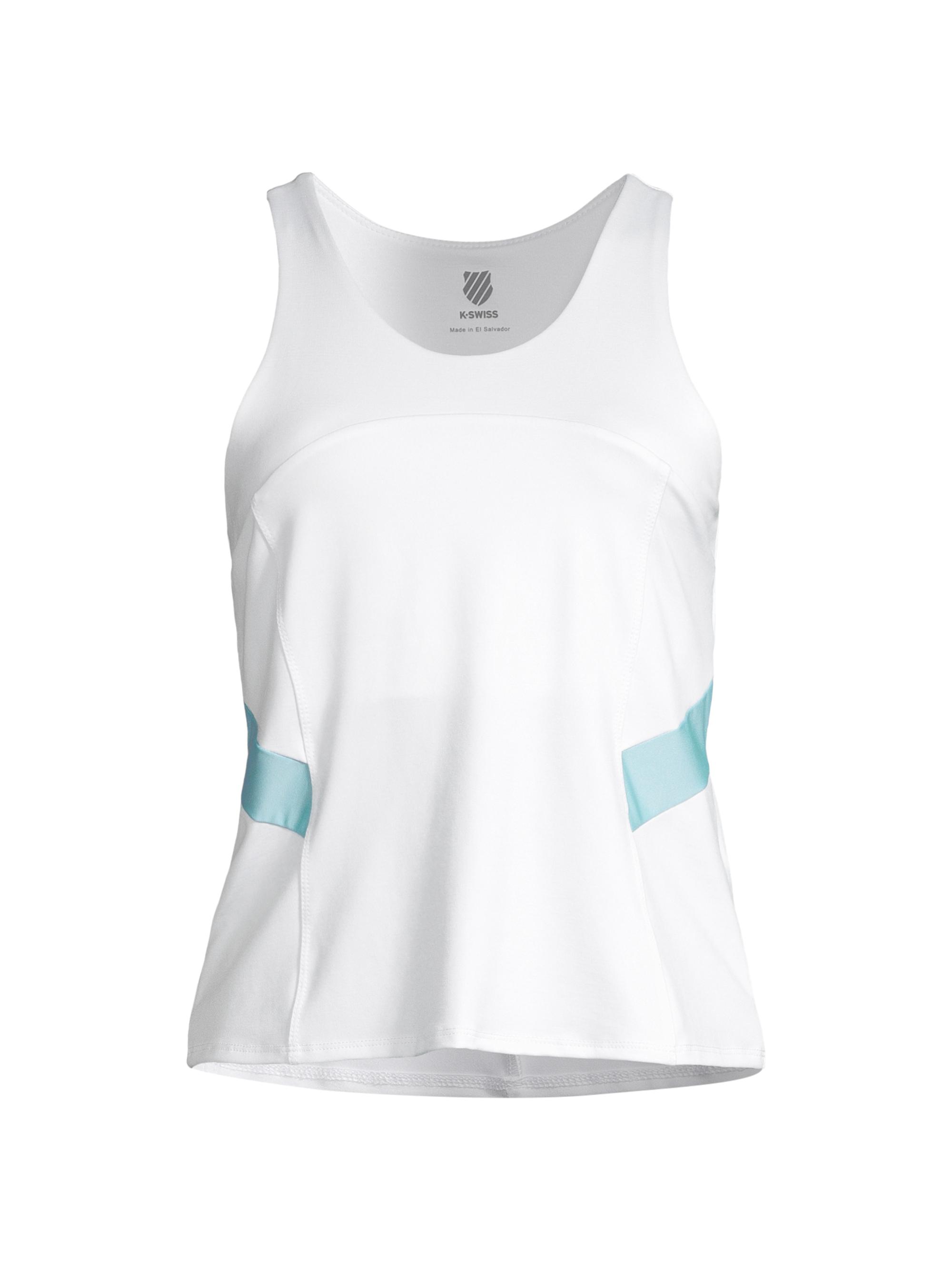 K-Swiss Women's Scoopneck Colorblocked Tank - White Multi
