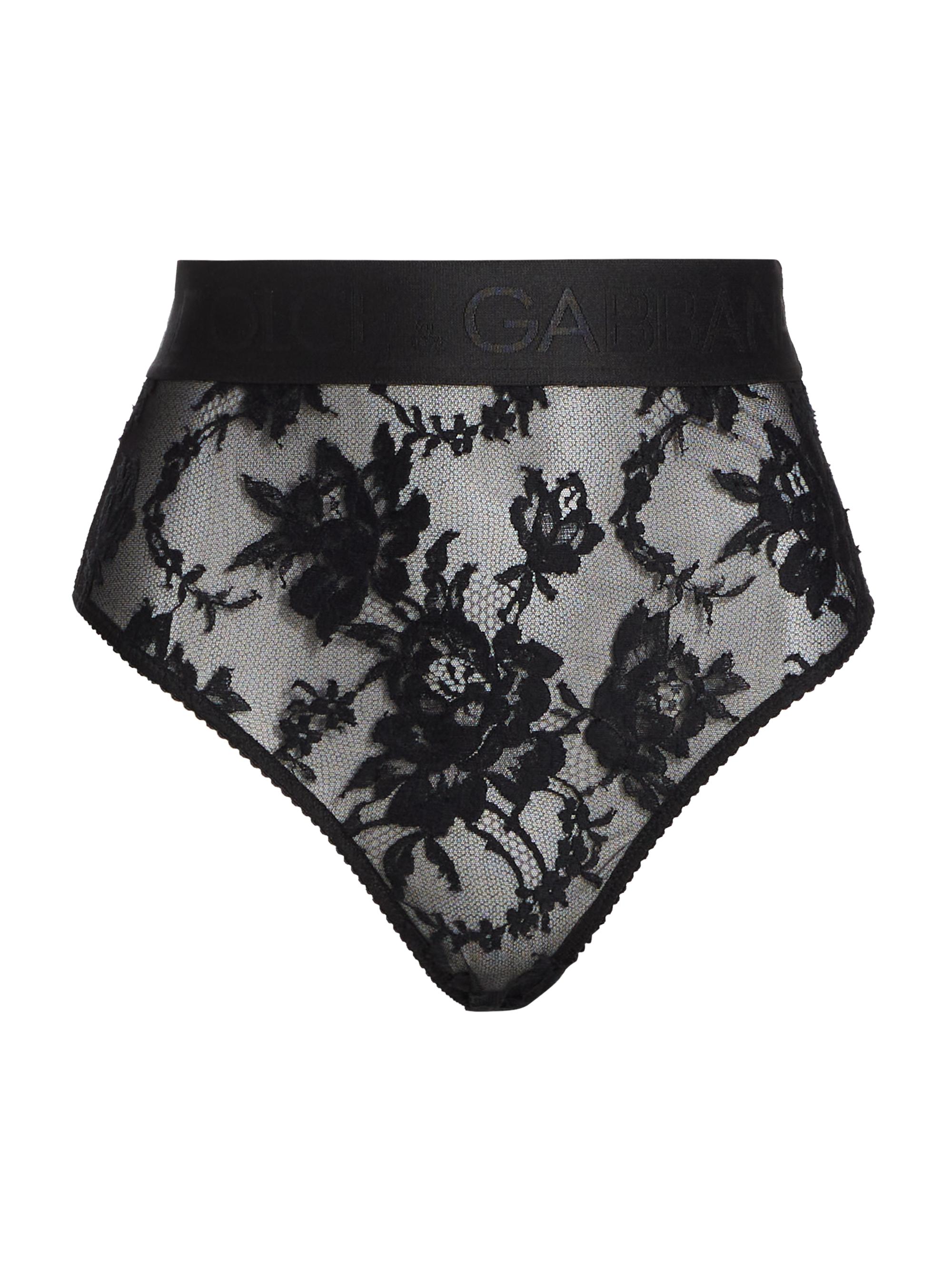 Dolce & Gabbana Women's Pizzo Lace High-Rise Briefs - Black