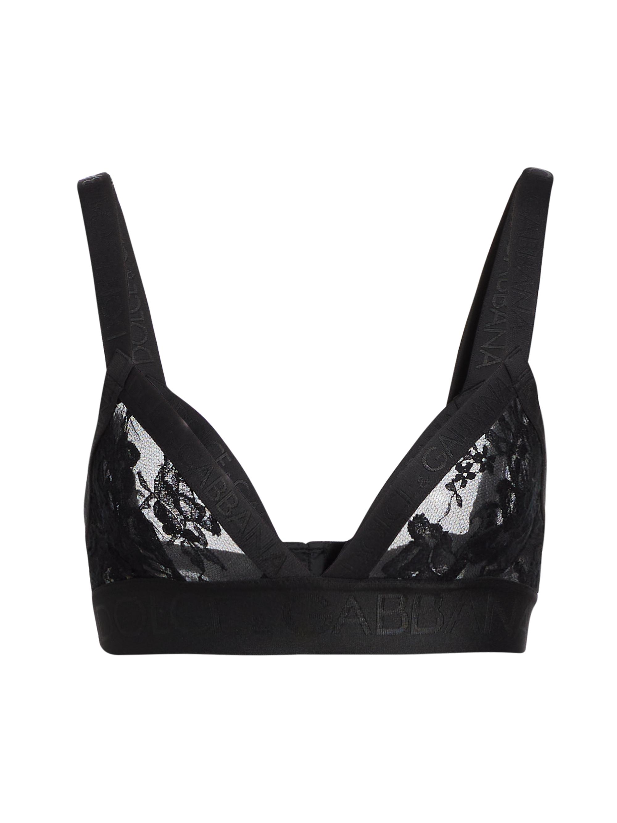 Dolce & Gabbana Women's Pizzo Lace Triangle Bralette - Black