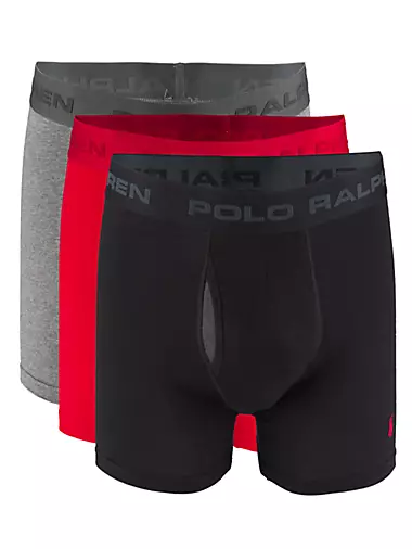 Stretch Classic Fit Long Leg Boxer Briefs - 3 Pack by Polo Ralph
