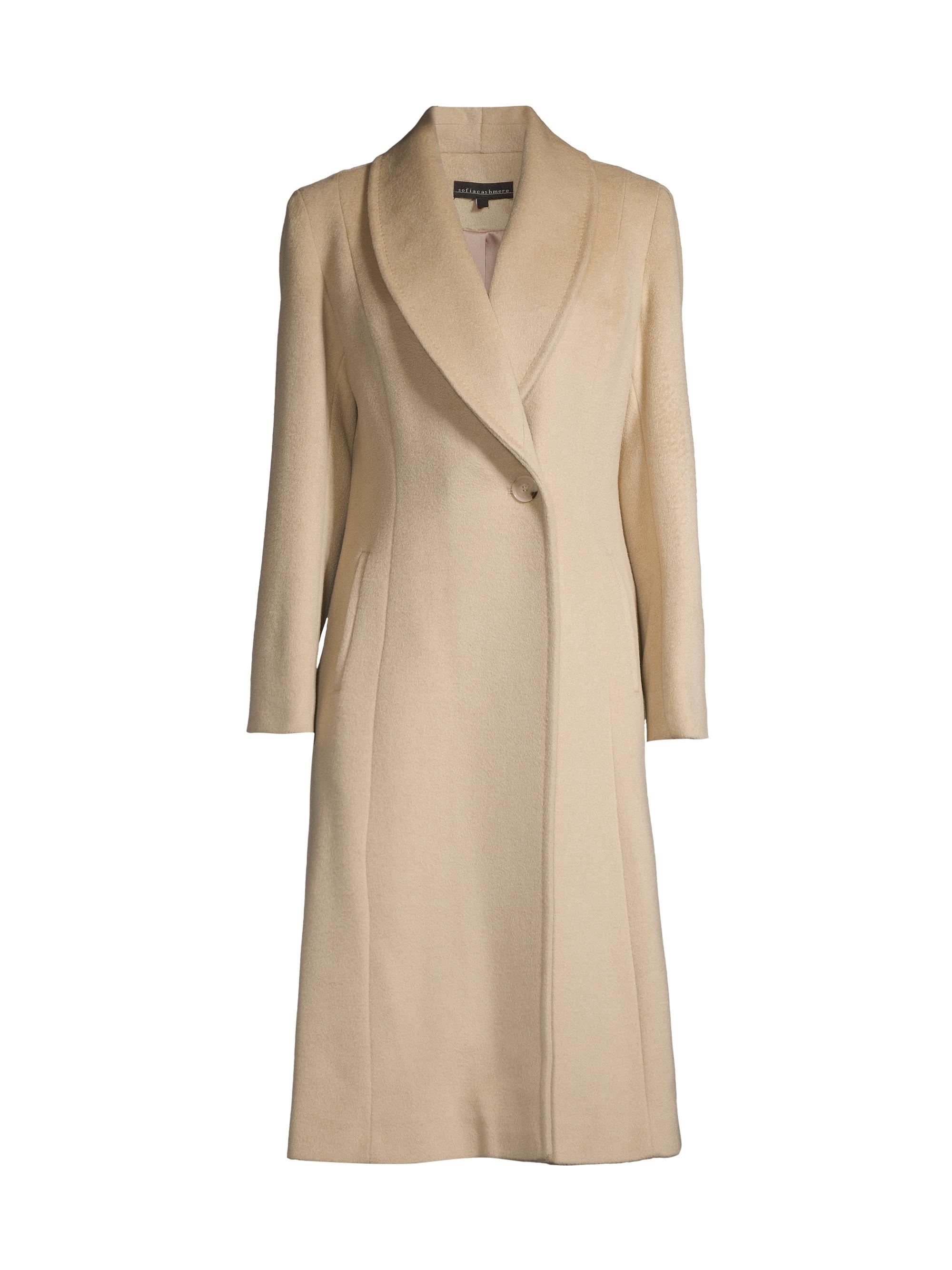 Sofia Cashmere Women's Natural Camelhair Princess Coat - Beige
