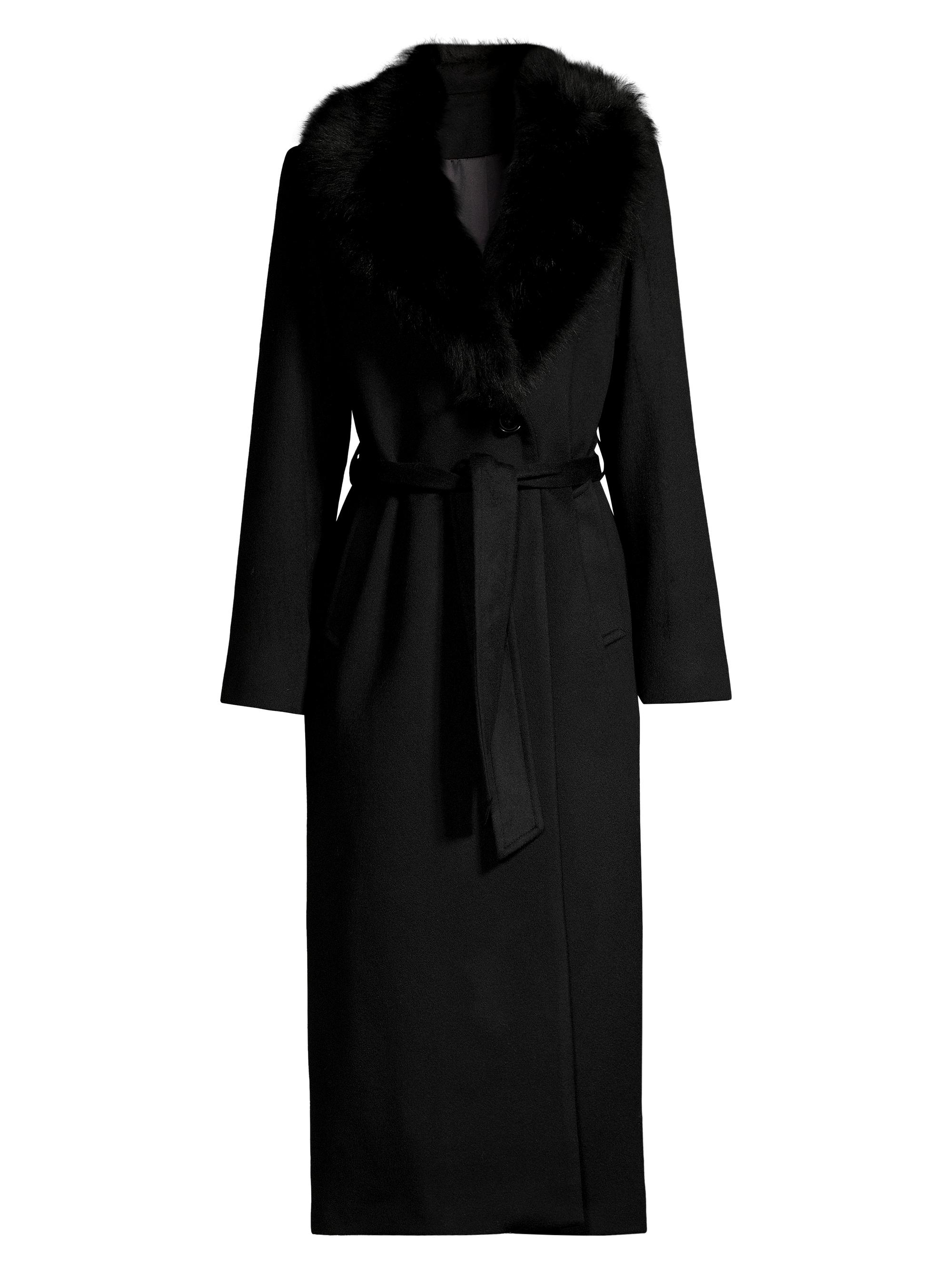 Sofia Cashmere Shearling Long Belted Wrap Coat | Saks Fifth Avenue