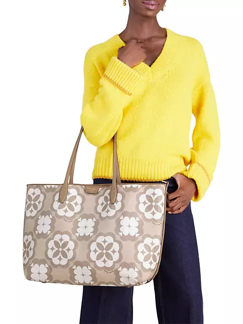 Louis Vuitton Flower Monogram Canvas Tote Shoulder Bag