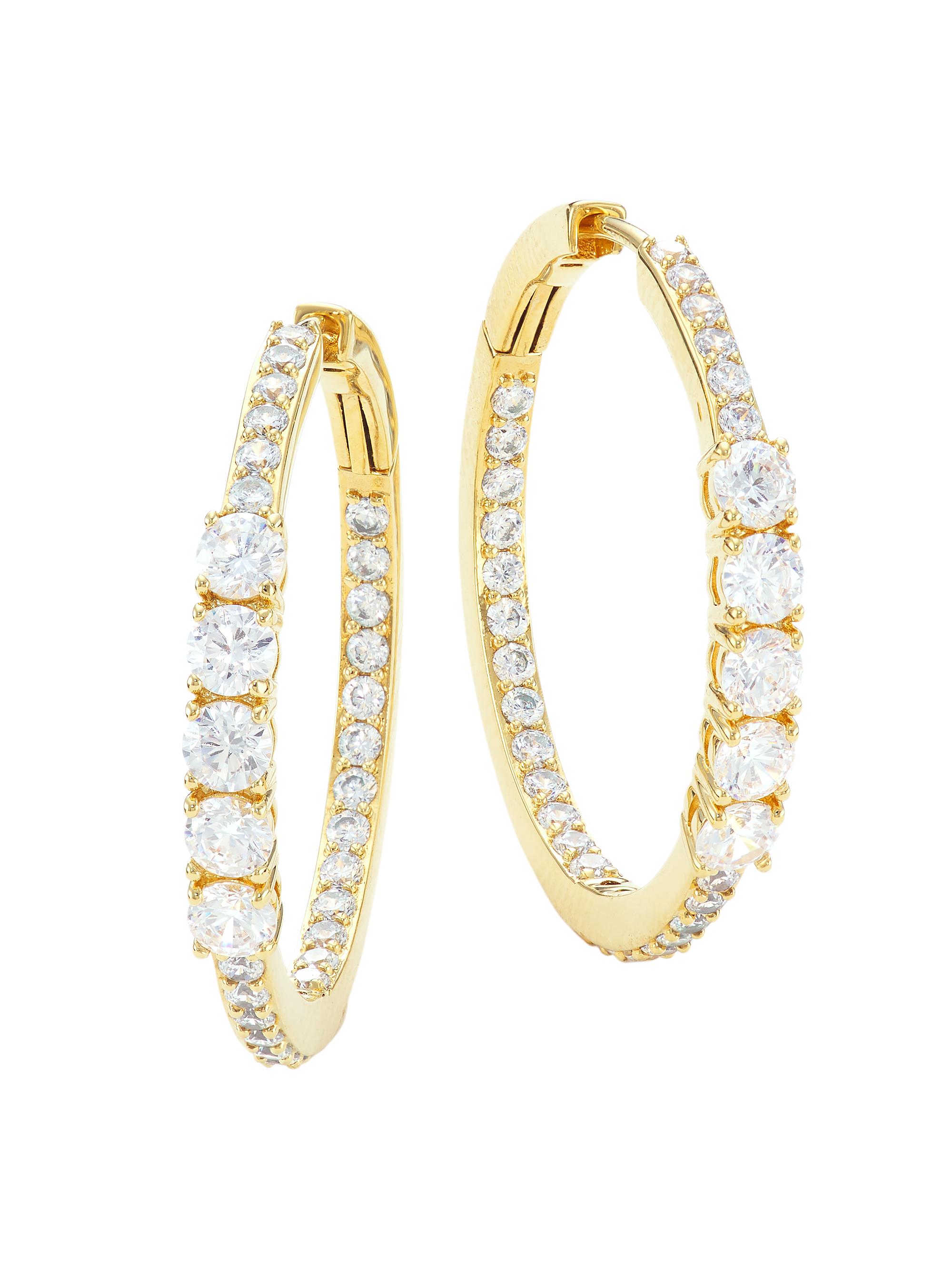 Adriana Orsini Women's Loveall 18K-Gold-Plated & Cubic Zirconia  Hoop Earrings - Gold