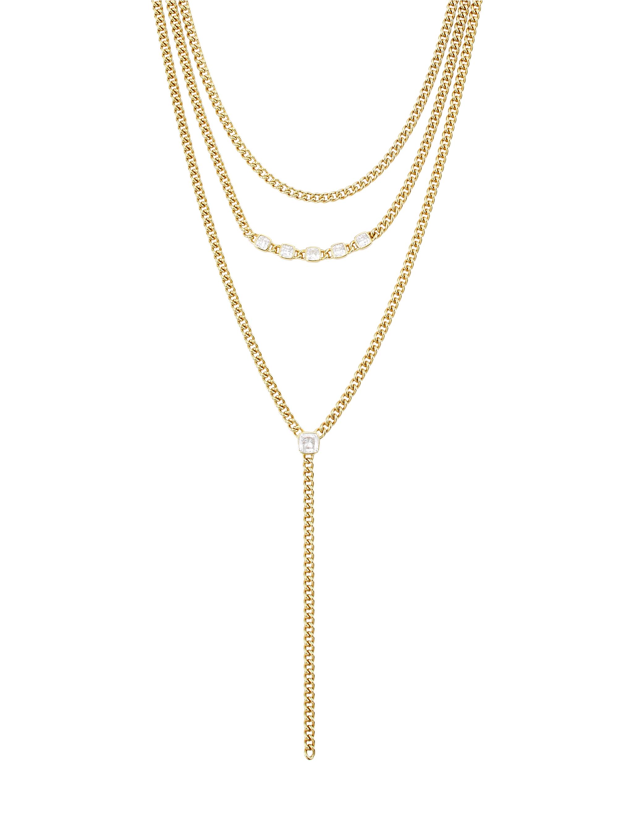Adriana Orsini Women's Jolene 18K-Gold-Plated & Cubic Zirconia Layered Curb-Chain Necklace - Gold