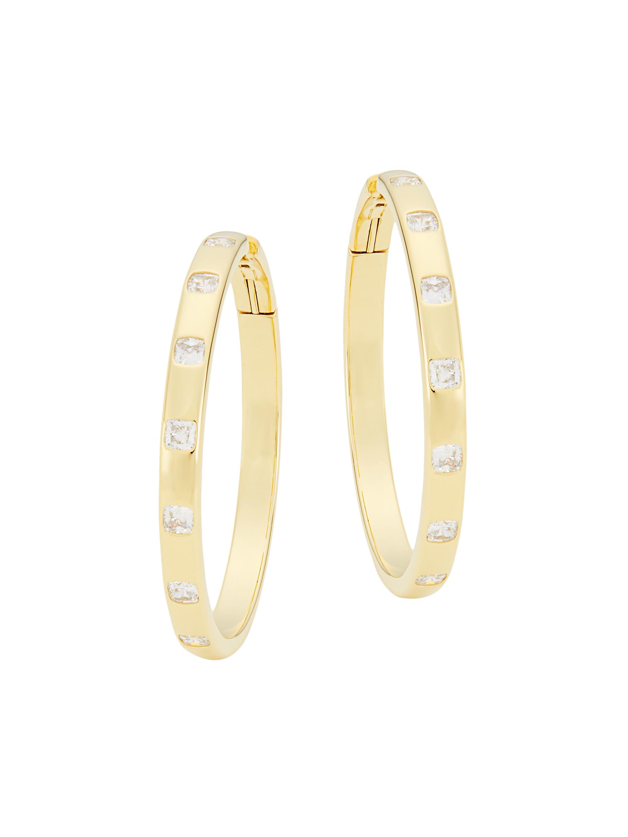 Adriana Orsini Women's Jolene 18K Gold-Plated & Cubic Zirconia Hoop Earrings - Gold