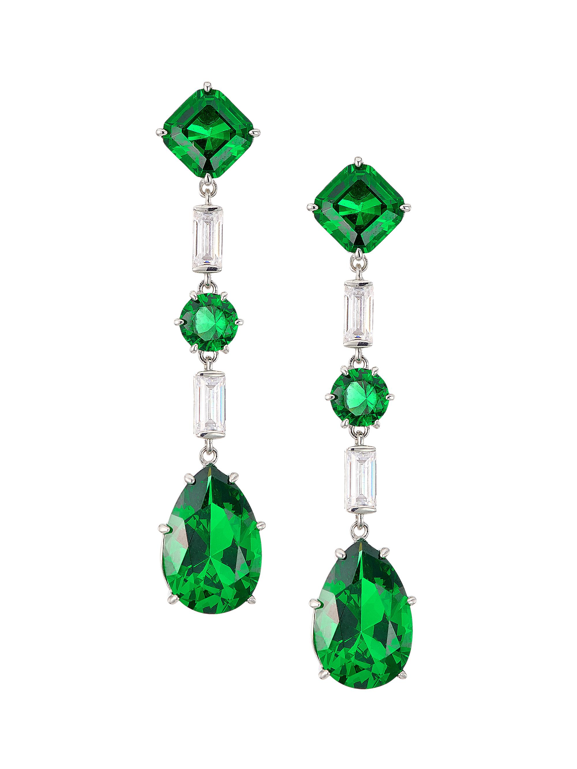Adriana Orsini Women's Glitz Sterling Silver, Nano Gem, & Cubic Zirconia Extra-Large Drop Earrings - Sterling Silver