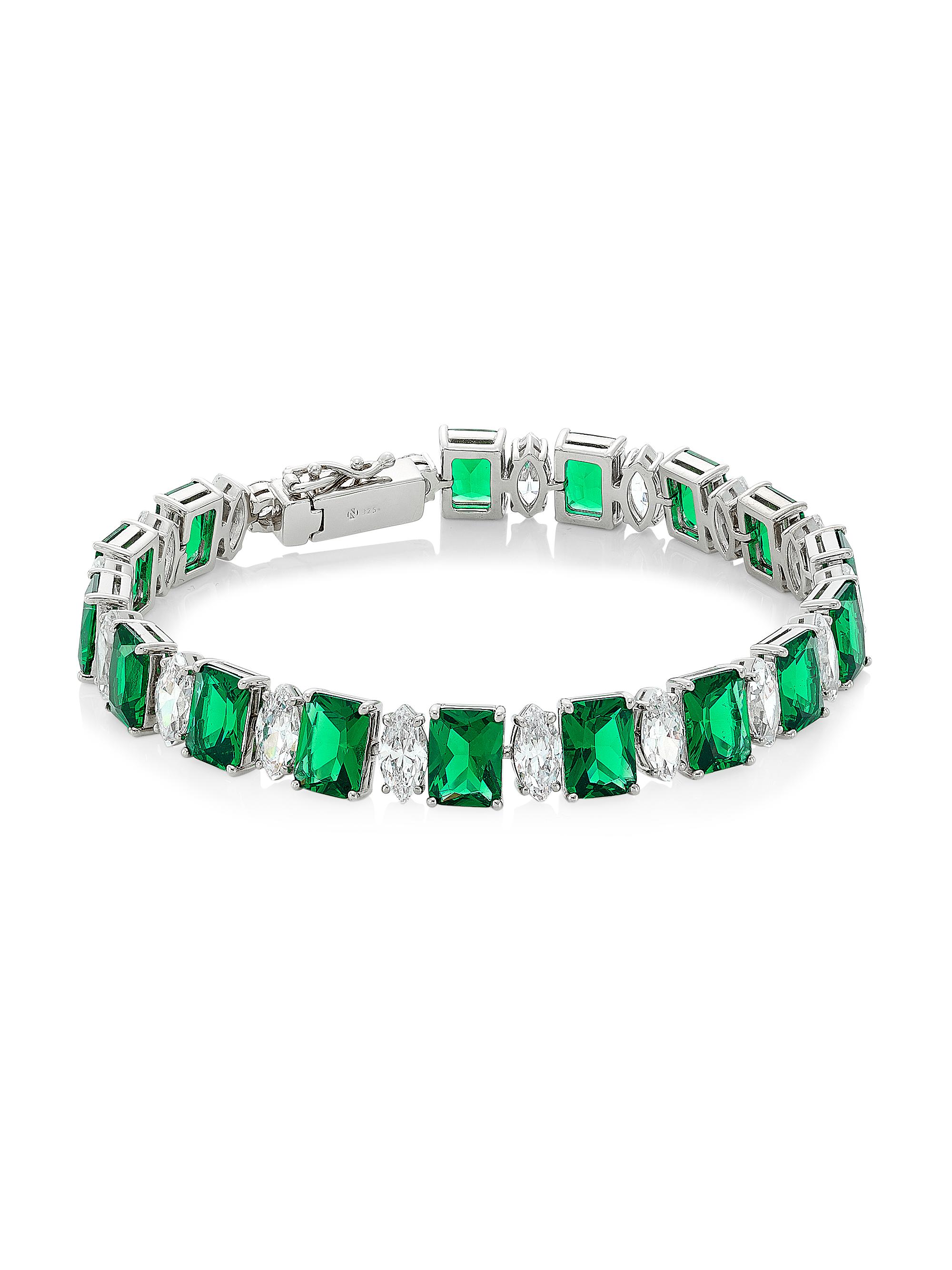 Adriana Orsini Women's Glitz Sterling Silver, Nano Gem, & Cubic Zirconia Bracelet - Rhodium