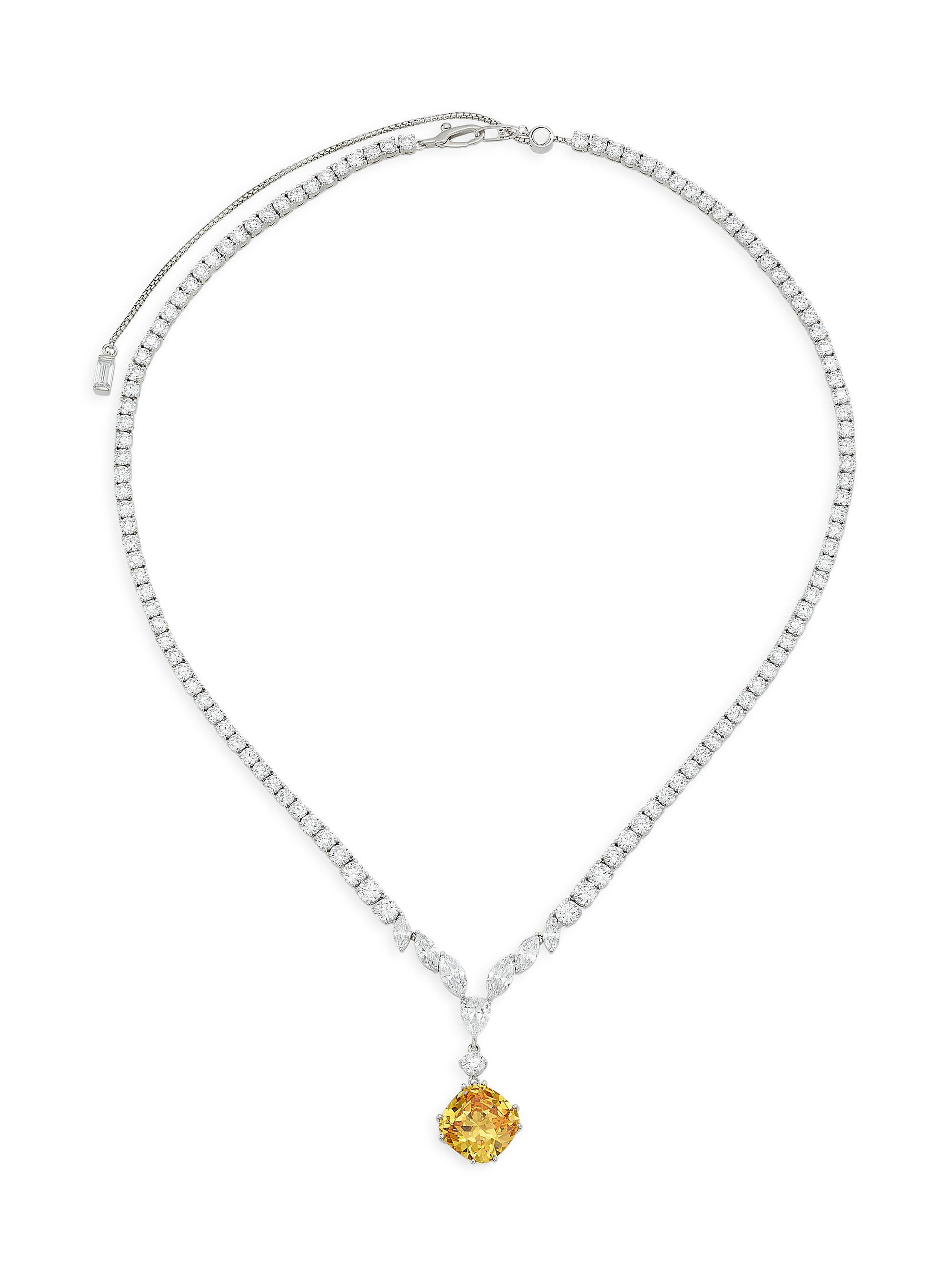 Adriana Orsini Women's Saffron Sterling Silver & Cubic Zirconia Collar Pendant Necklace - Sterling Silver
