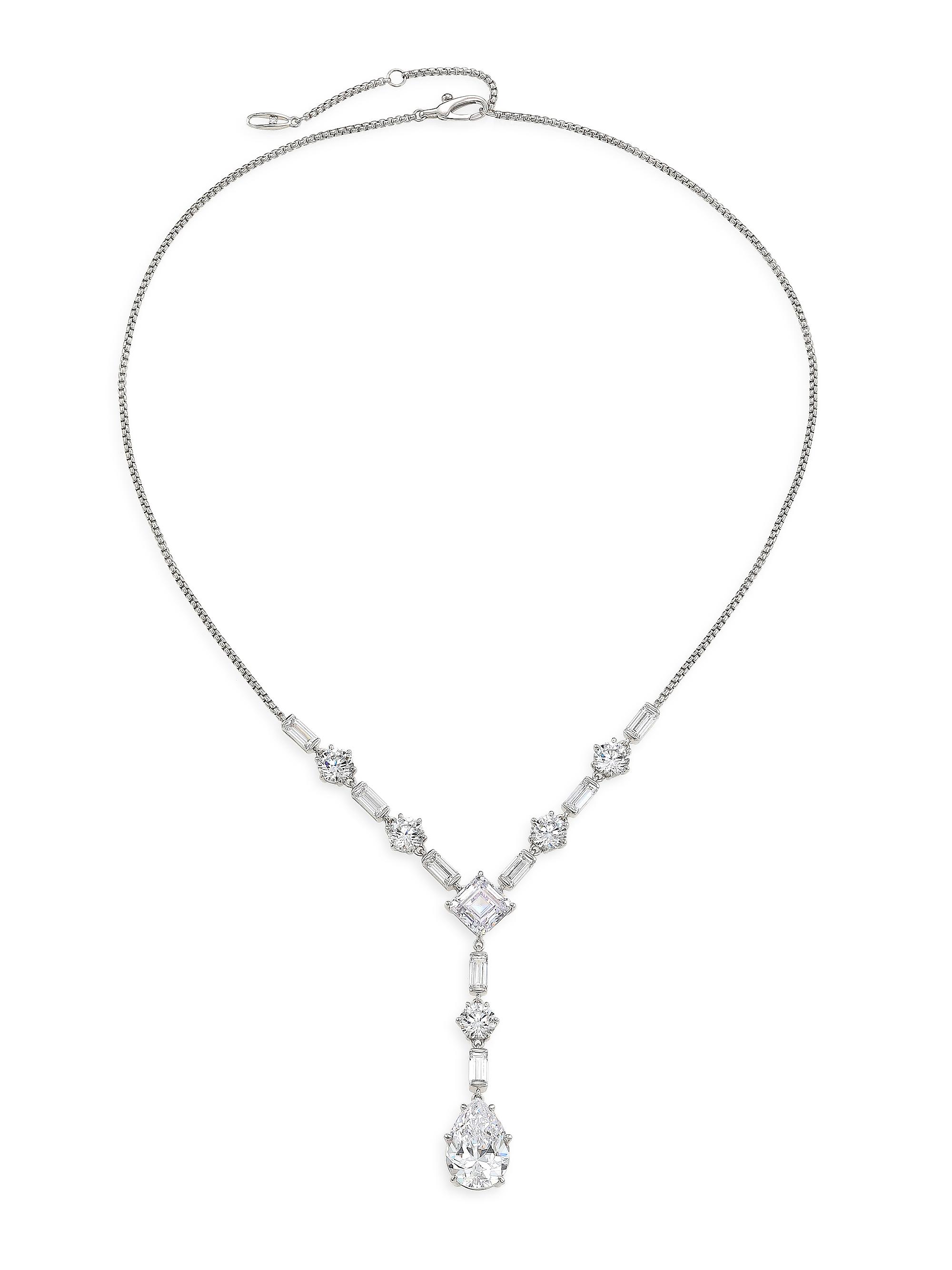 Adriana Orsini Women's Glitz Sterling Silver & Cubic Zirconia Y-Necklace - Sterling Silver