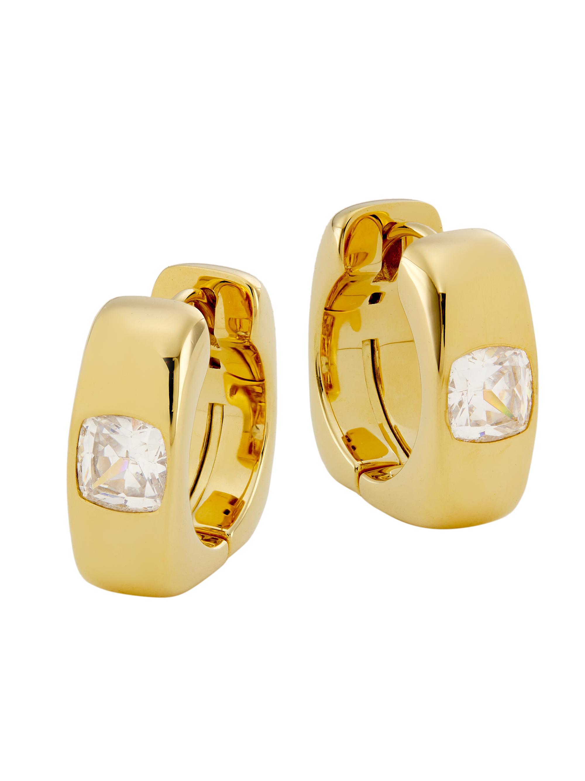 Adriana Orsini Women's Jolene 18K-Gold-Plated & Cubic Zirconia Square Huggie Hoop Earrings - Gold