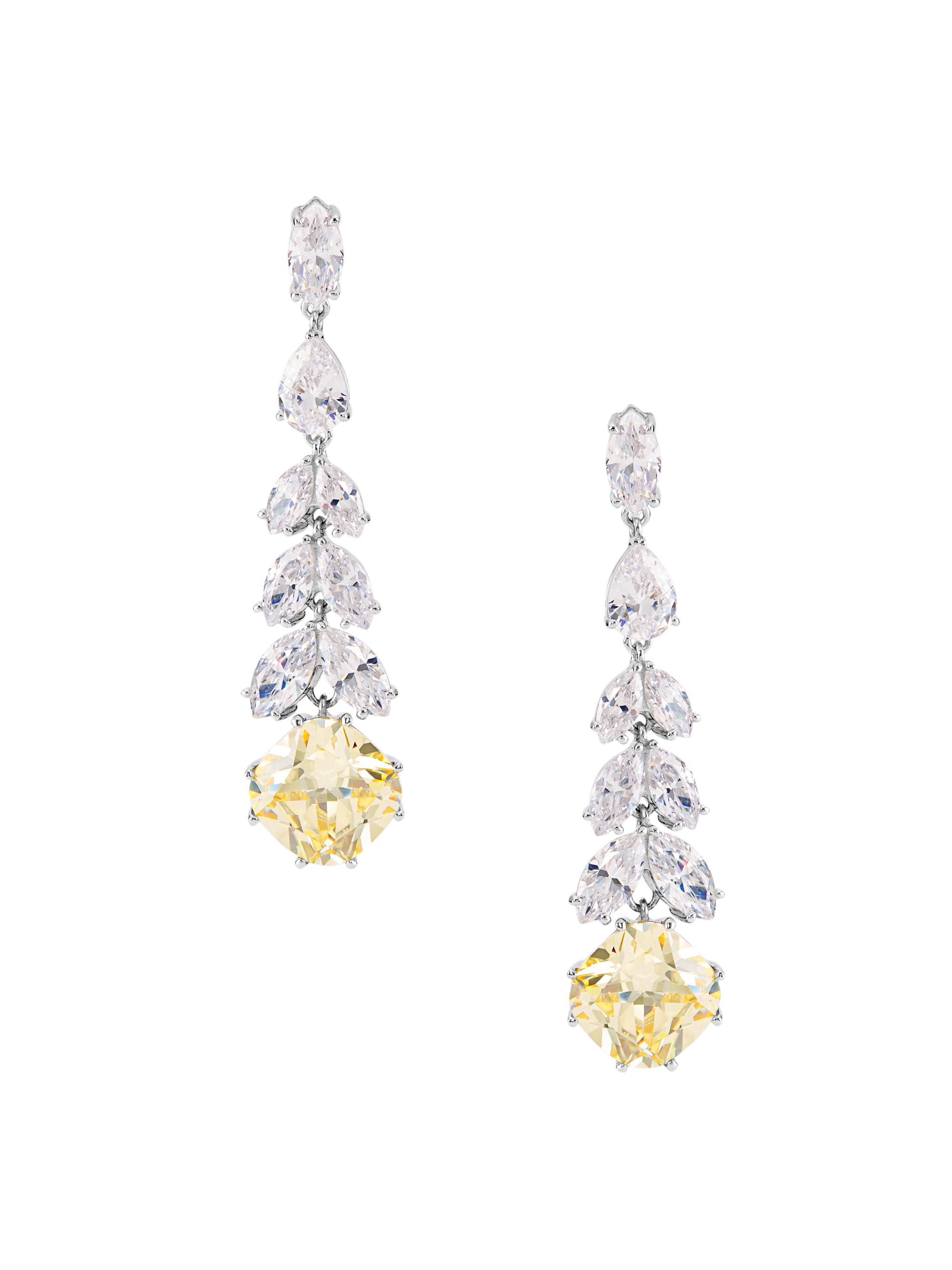 Adriana Orsini Women's Saffron Sterling Silver & Cubic Zirconia Drop Earrings - Rhodium