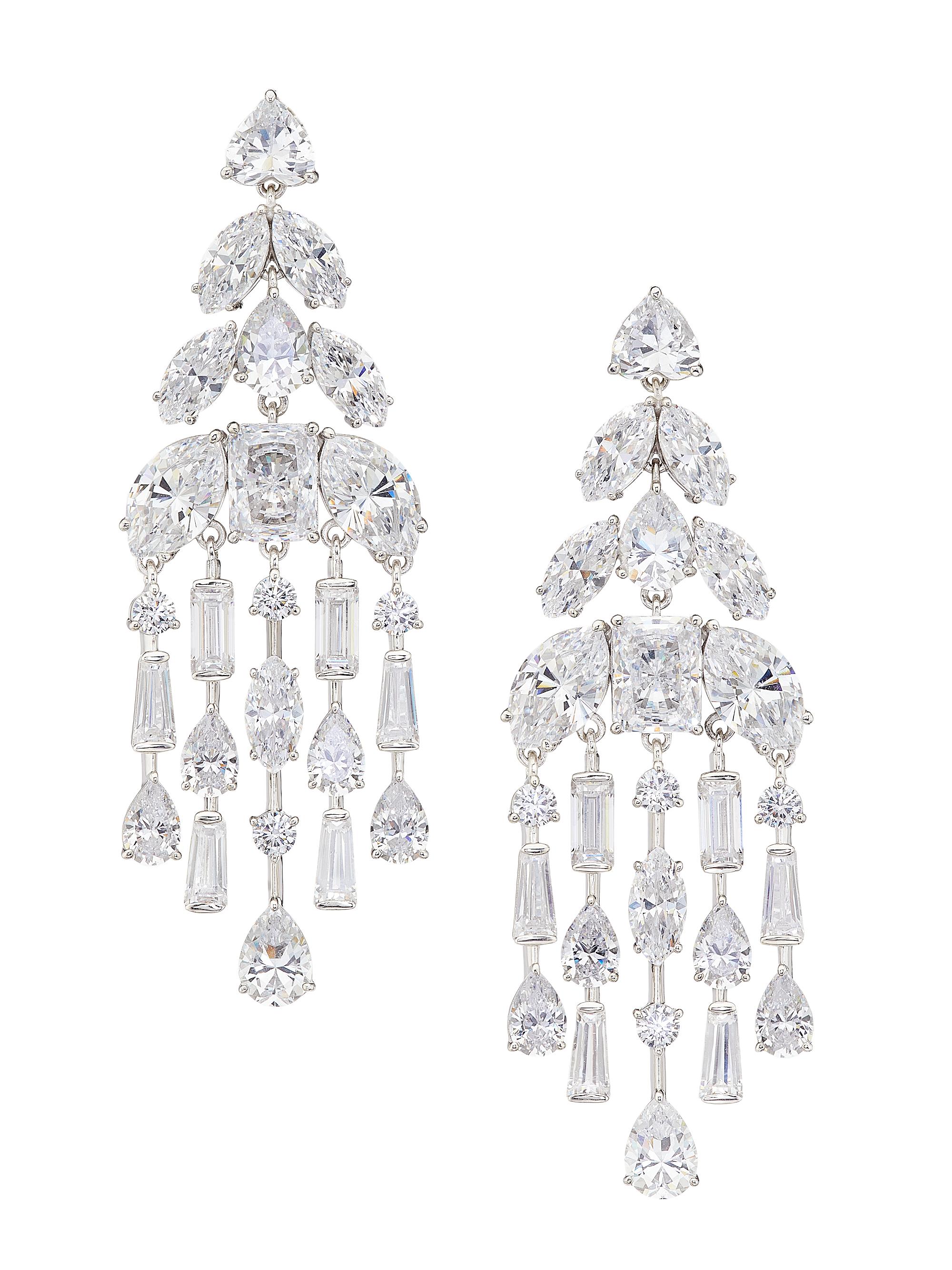 Adriana Orsini Women's Glitz Rhodium-Plated & Cubic Zirconia Chandelier Earrings - Rhodium
