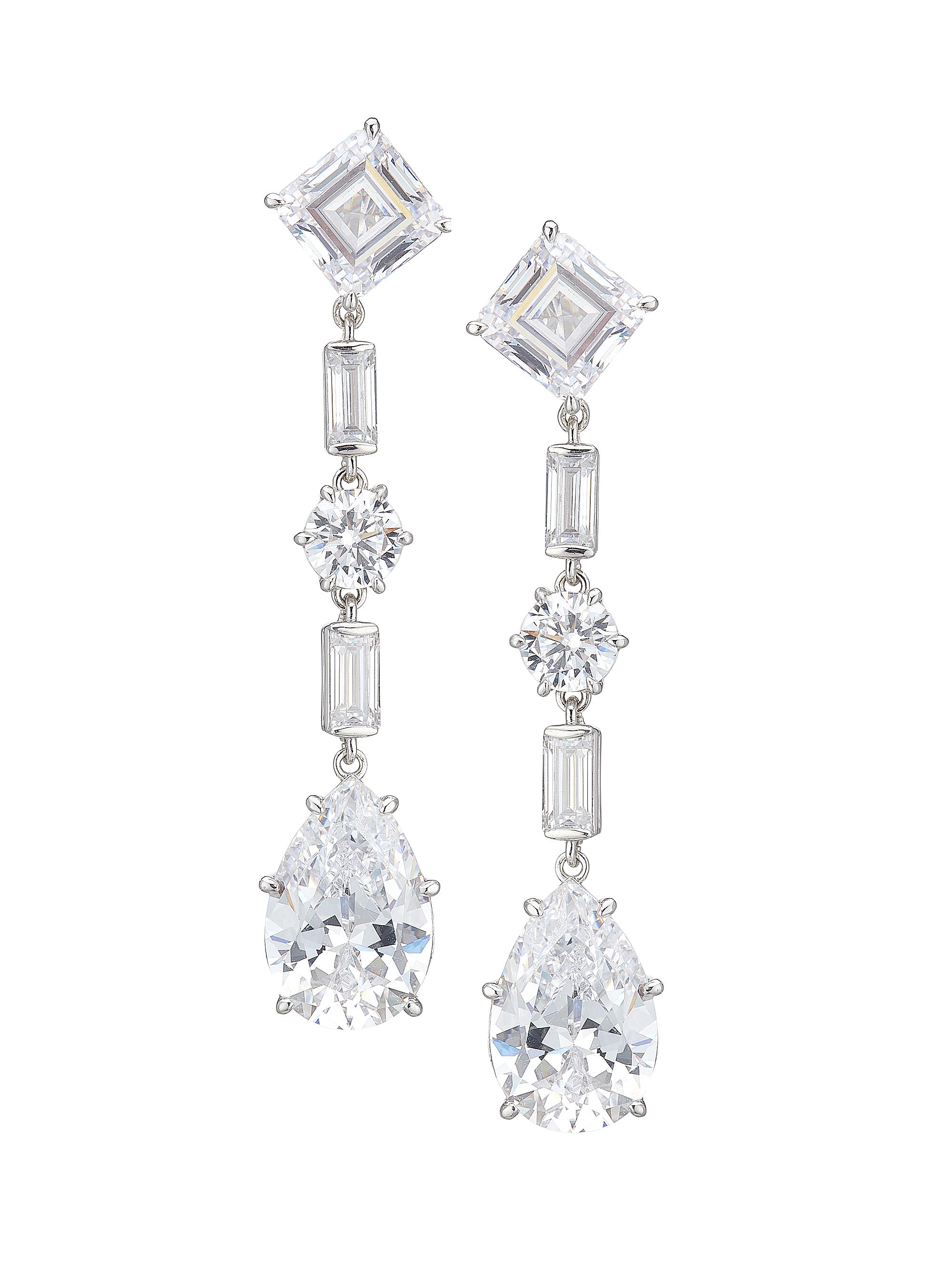 Adriana Orsini Women's Glitz Sterling Silver & Cubic Zirconia Extra-Large Drop Earrings - Sterling Silver