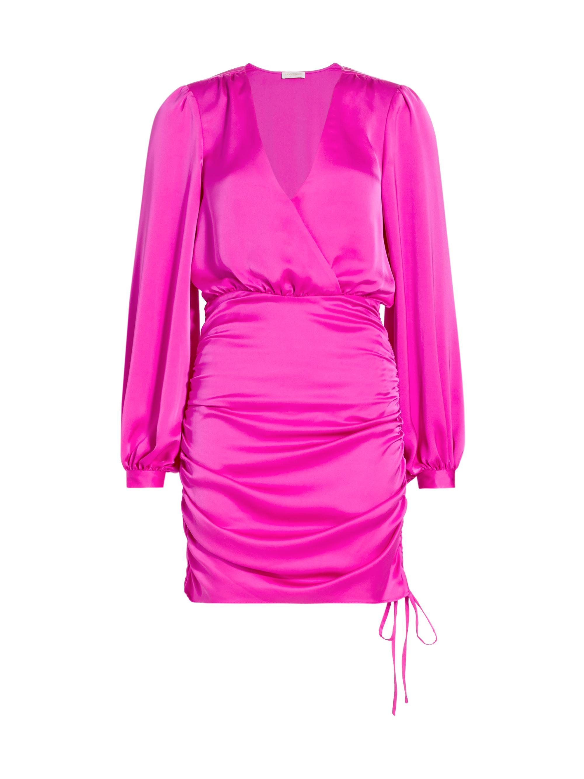 Ramy Brook Women's Foxy V-Neck Ruched Minidress - Black