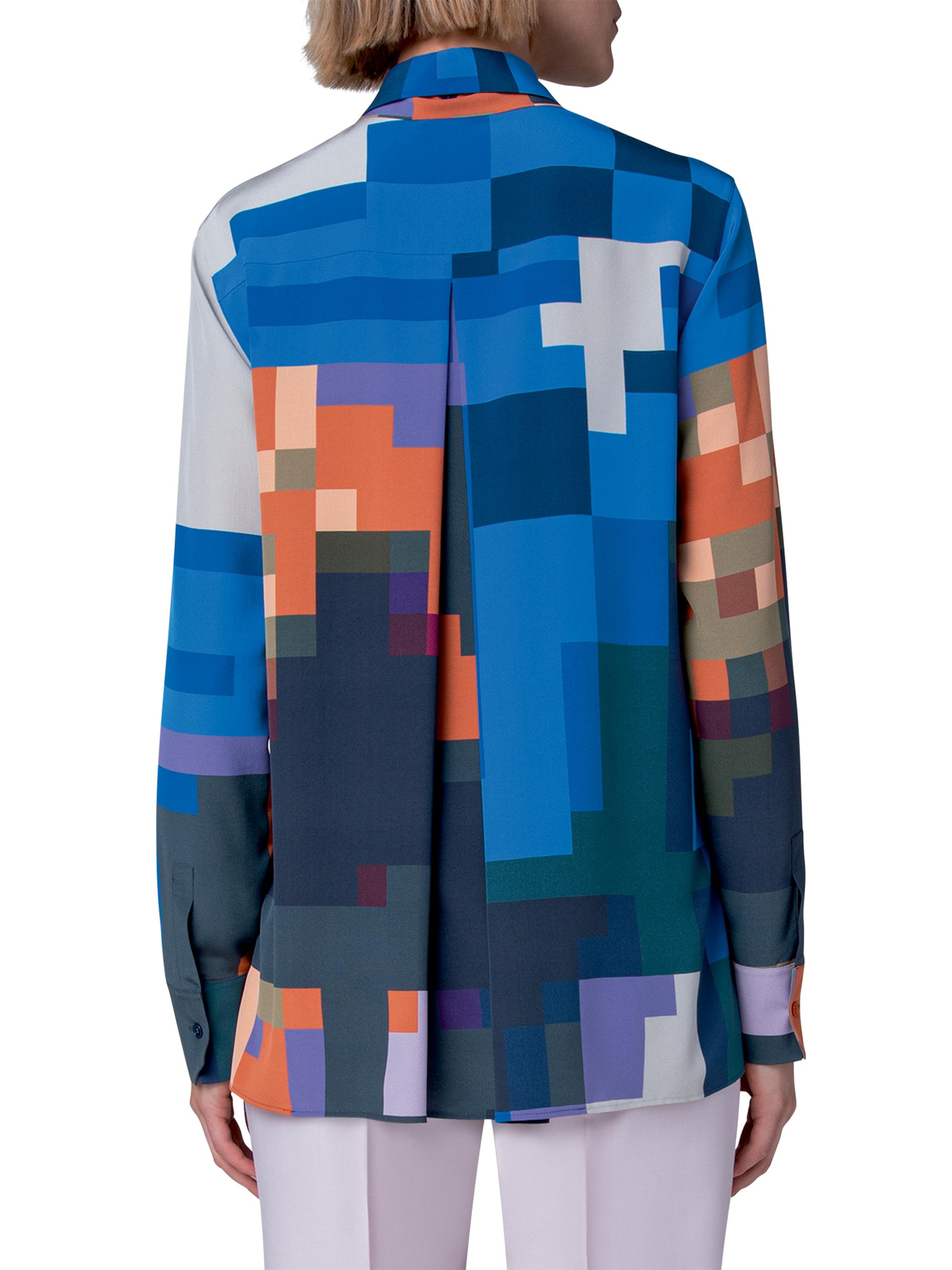 Akris Pixelated Tie-Neck Silk Shirt | Saks Fifth Avenue