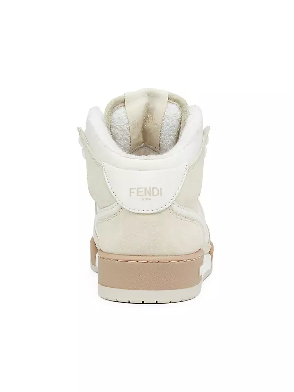 Fendi Match Compact Sneakers Unisex Suede White
