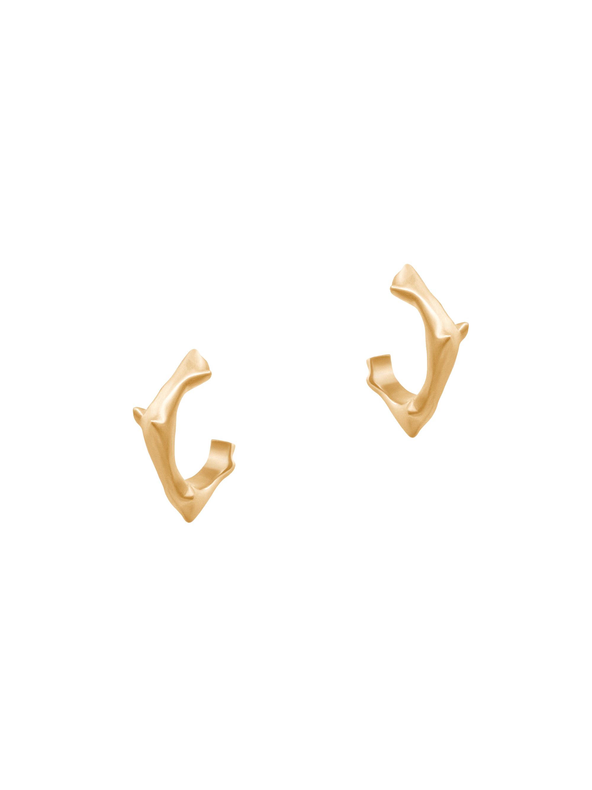 Bernard James Men's Unisex 14K Gold Flora Spina Micro Earring - Gold