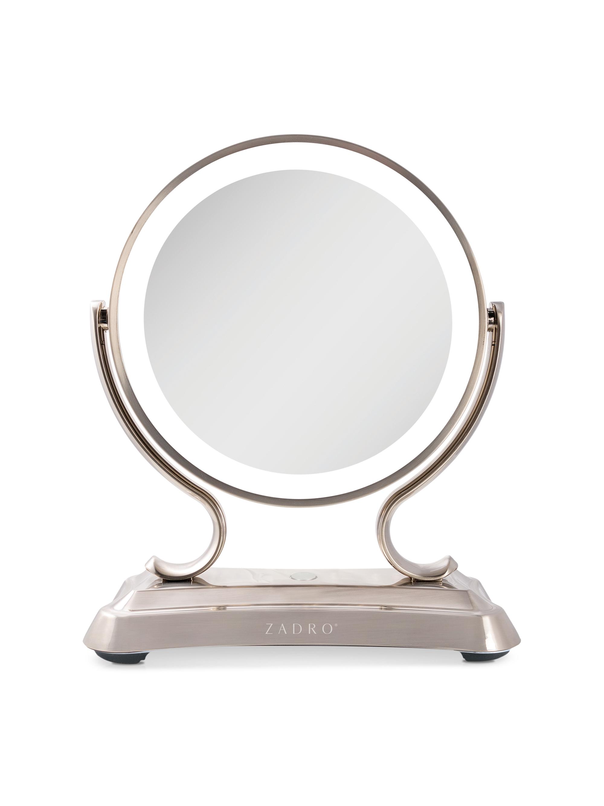 Zadro Glamour LED Lighted Makeup Mirror with 5X/1X Magnification - Satin Nickel