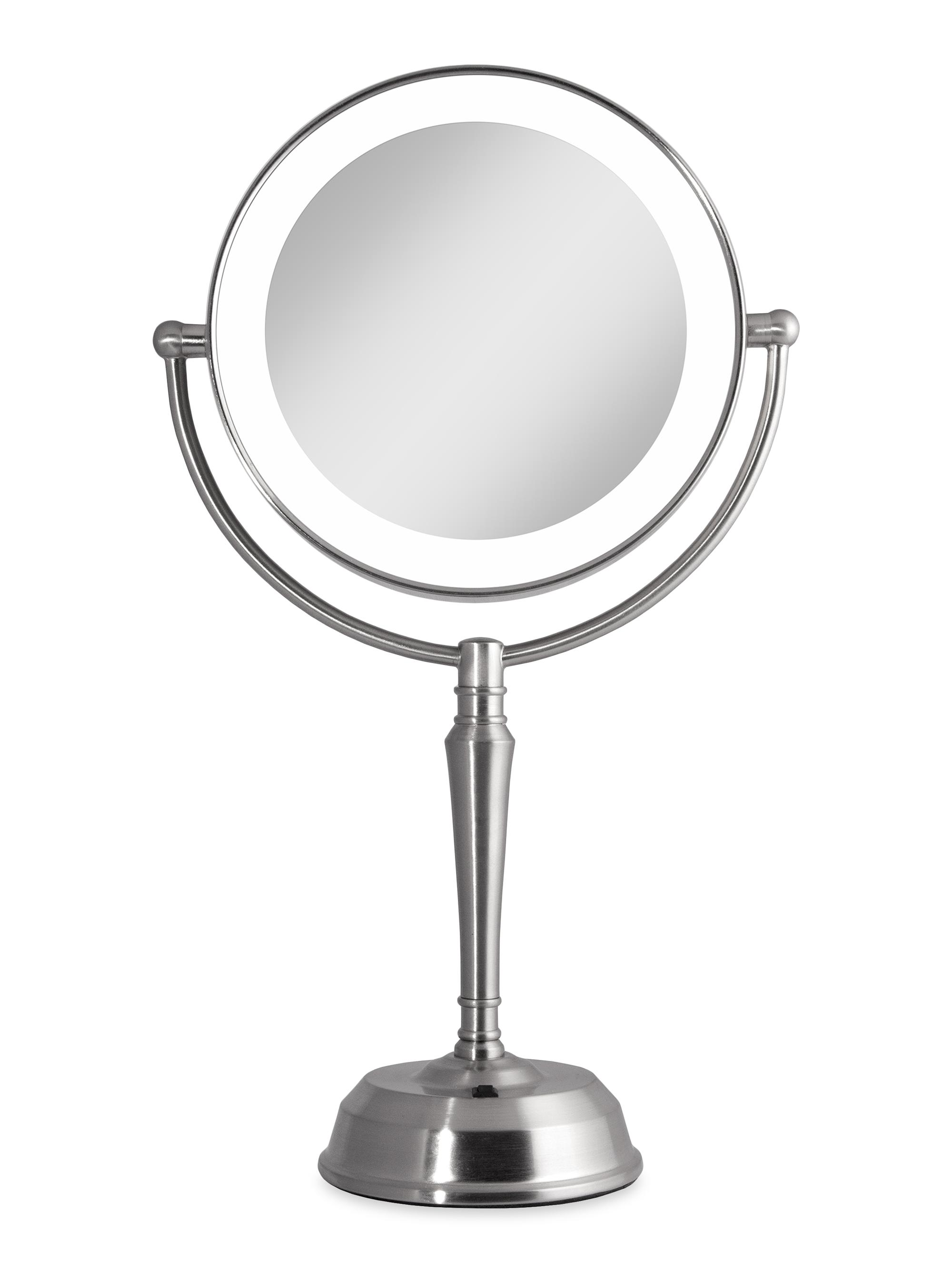 Zadro Rechargeable Cordless LED Lighted Vanity - 10X/1X Magnification - Satin Nickel