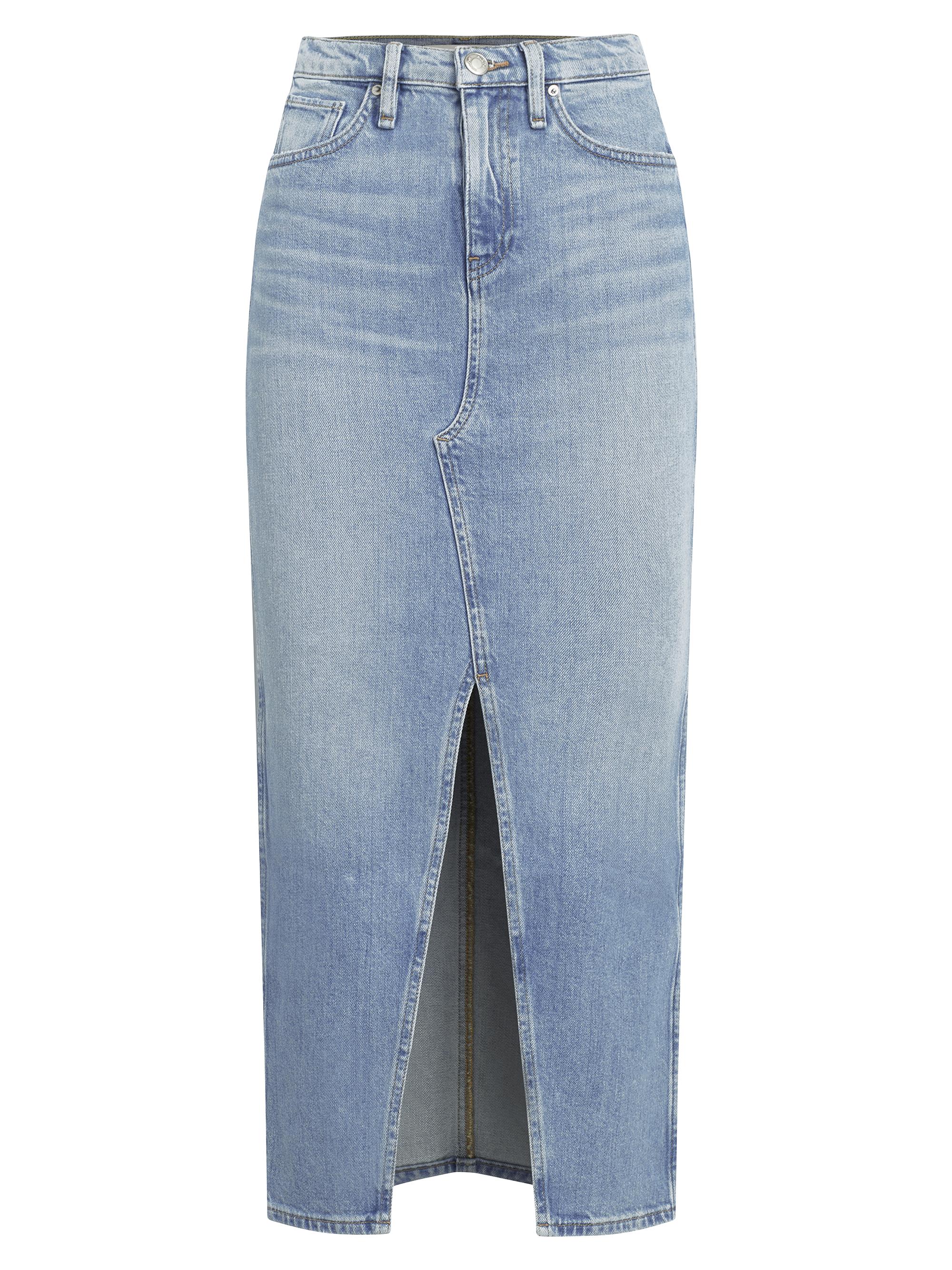 Hudson Jeans Women's Reconstructed Denim Midi-Skirt - Offshore