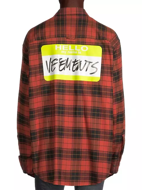 Shop Vetements My Name Is Vetements Flannel Shirt | Saks Fifth Avenue