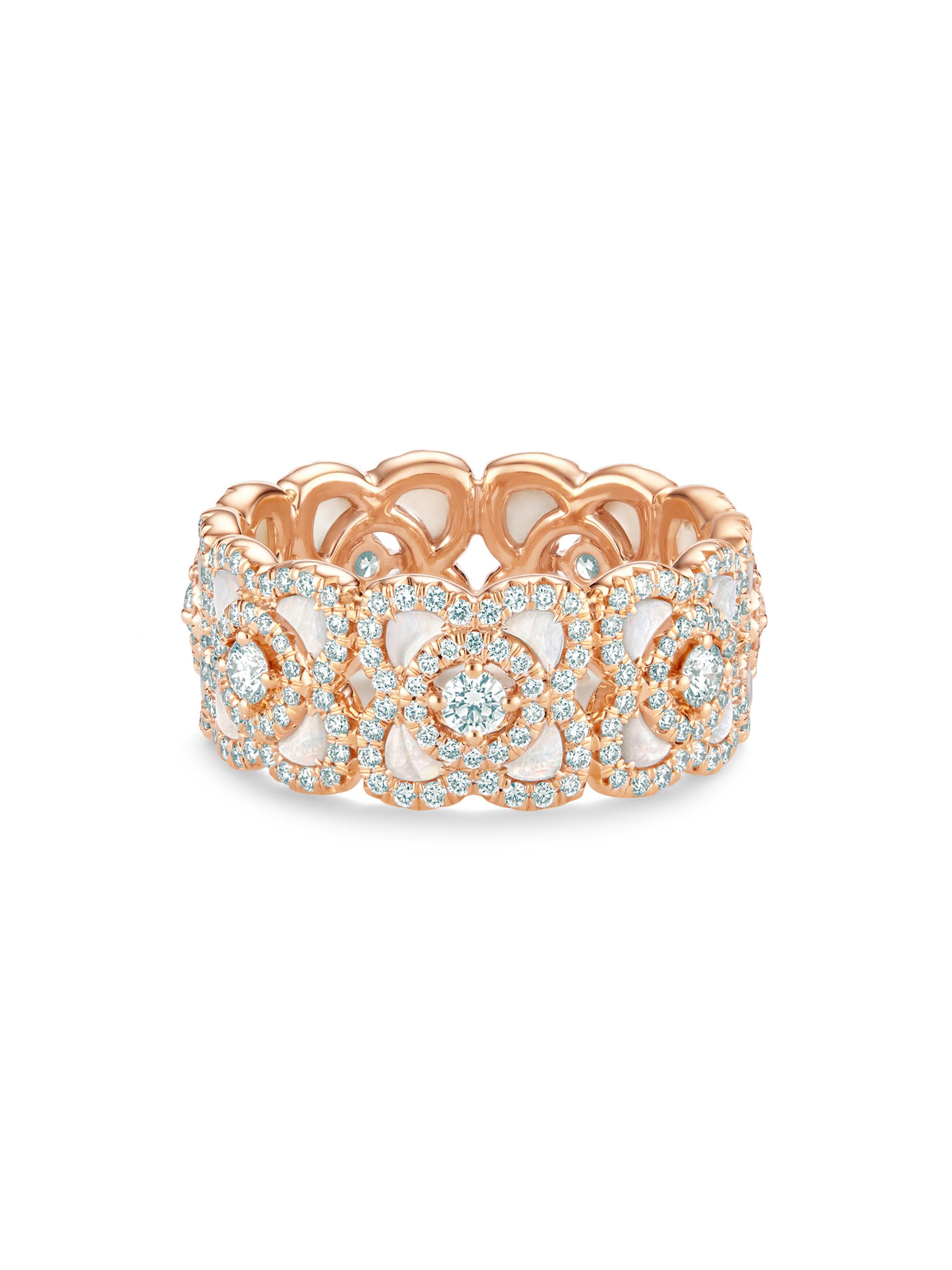 De Beers Jewellers Women's Enchanted Lotus 18K Rose Gold, Diamond, & Mother-Of-Pearl Band - Rose Gold