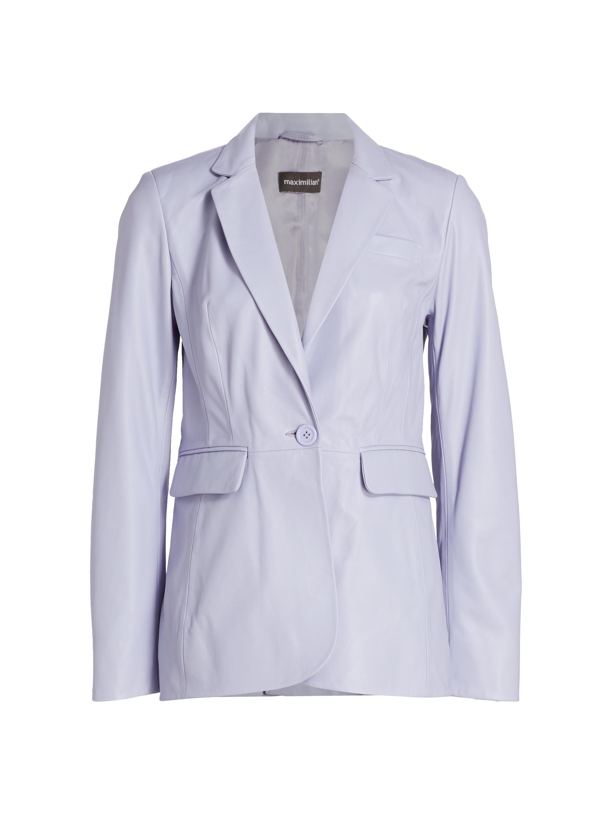 Maximilian Women's  Leather Blazer Jacket - Lavender