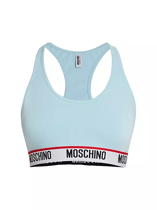 Moschino - Core Stretch Cotton Logo Sports Bra