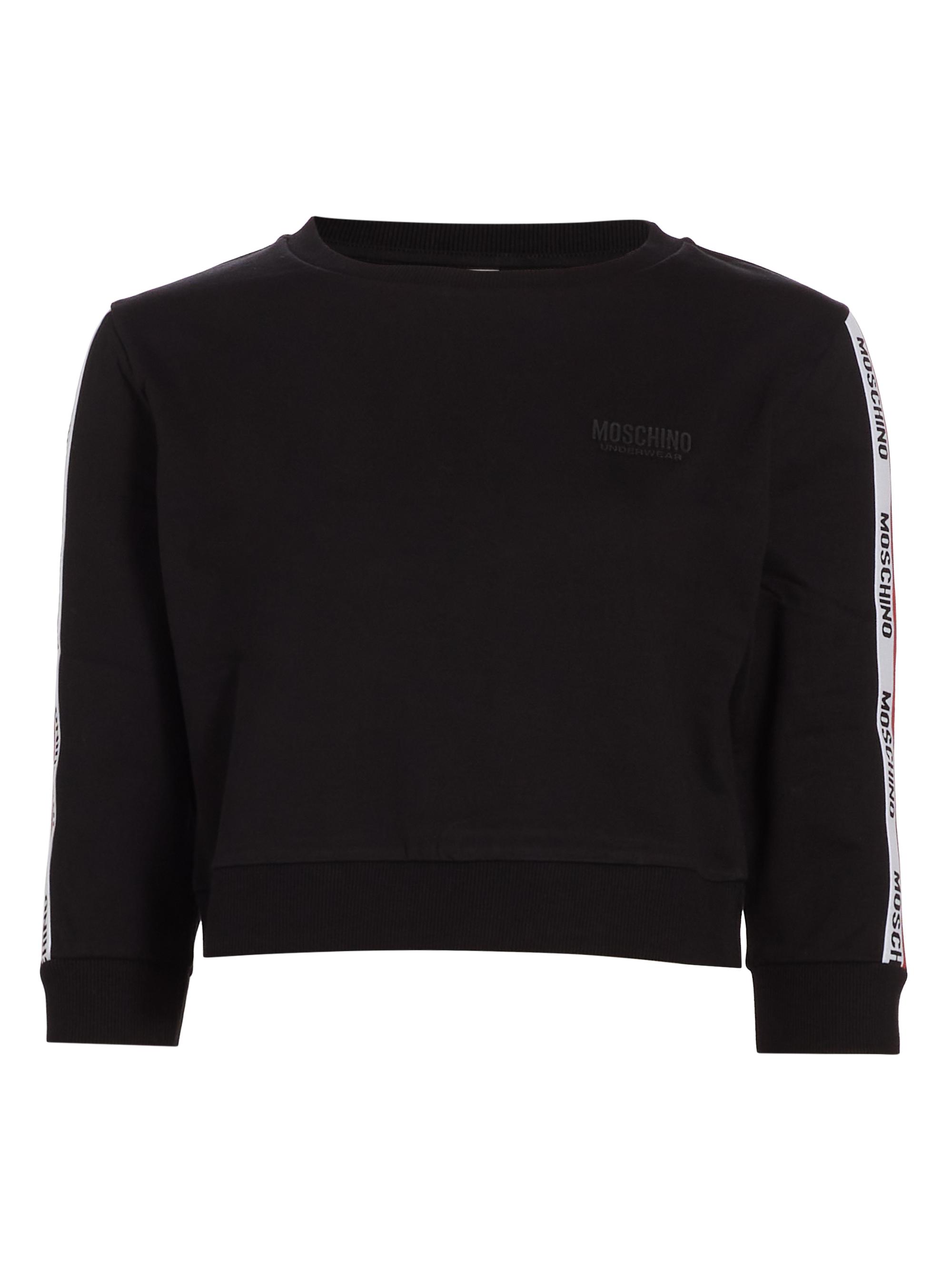Moschino Women's Core Stretch Cotton Crop Sweatshirt - Black