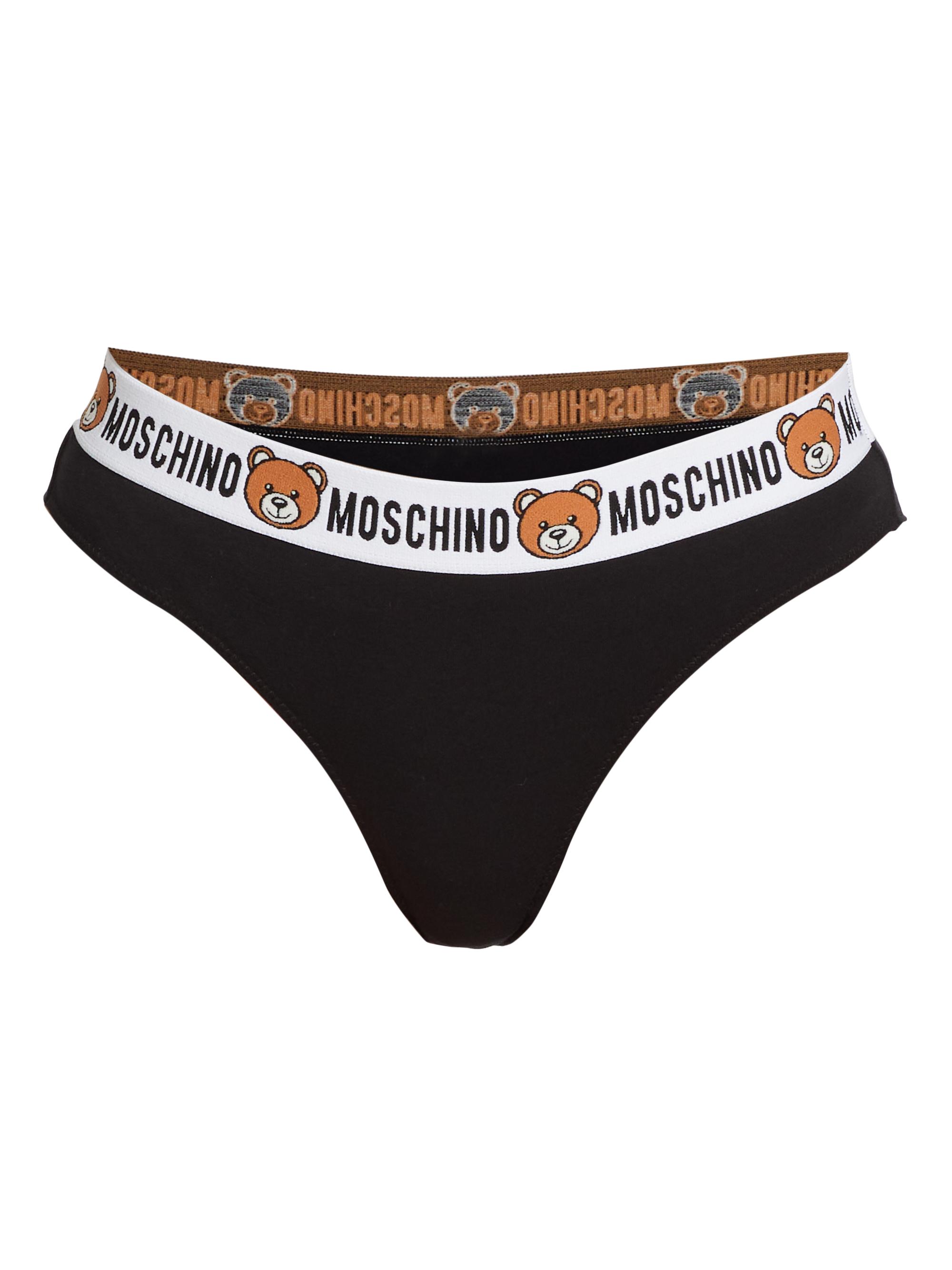 Moschino Women's Logo Band Bear Bikini Brief - Black