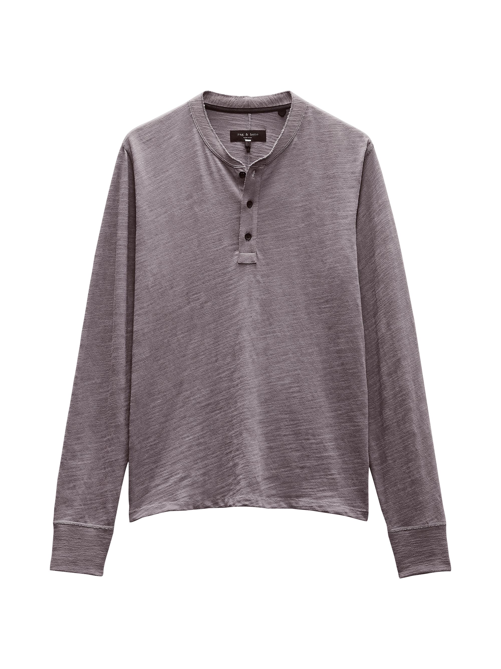 rag & bone Men's Classic Flame Henley Shirt - Desert