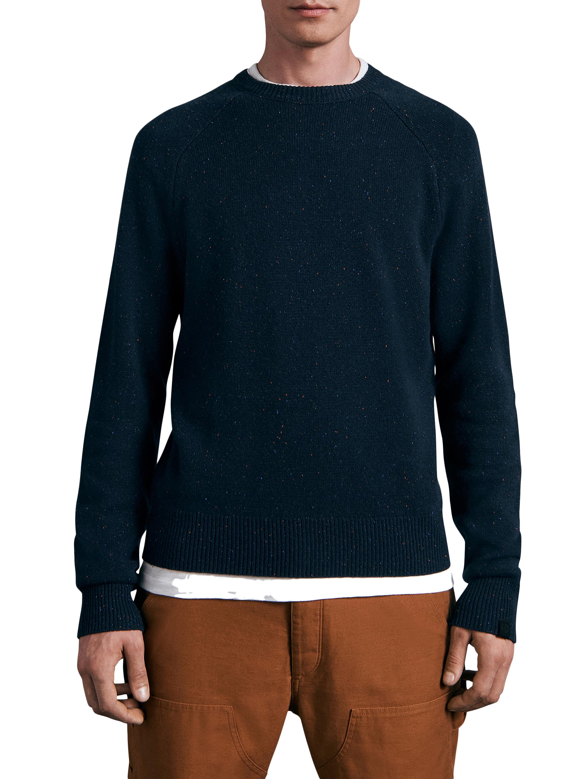rag & bone Men's Harlow Donegal Cashmere-Blend Crewneck Sweater - Navy Multi