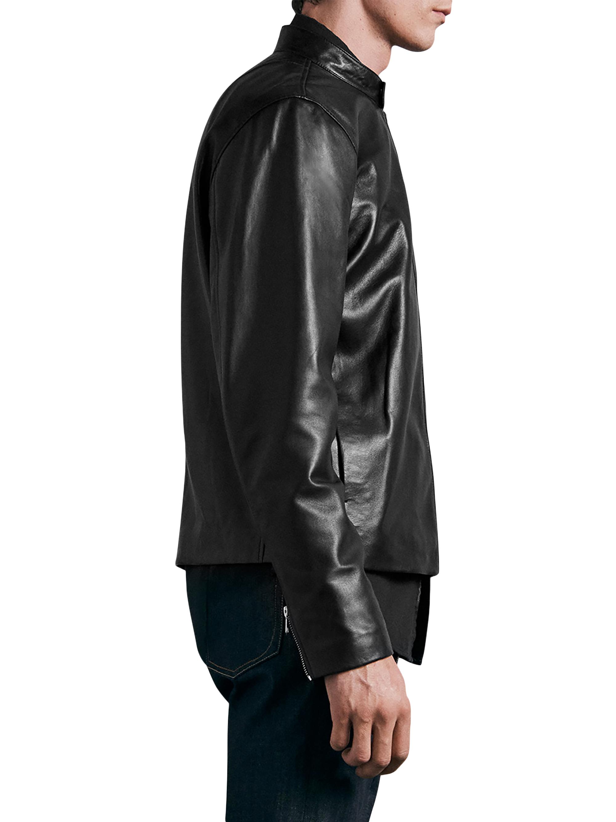 Shop rag & bone ICONS Archive Cafe Racer Leather Jacket | Saks 