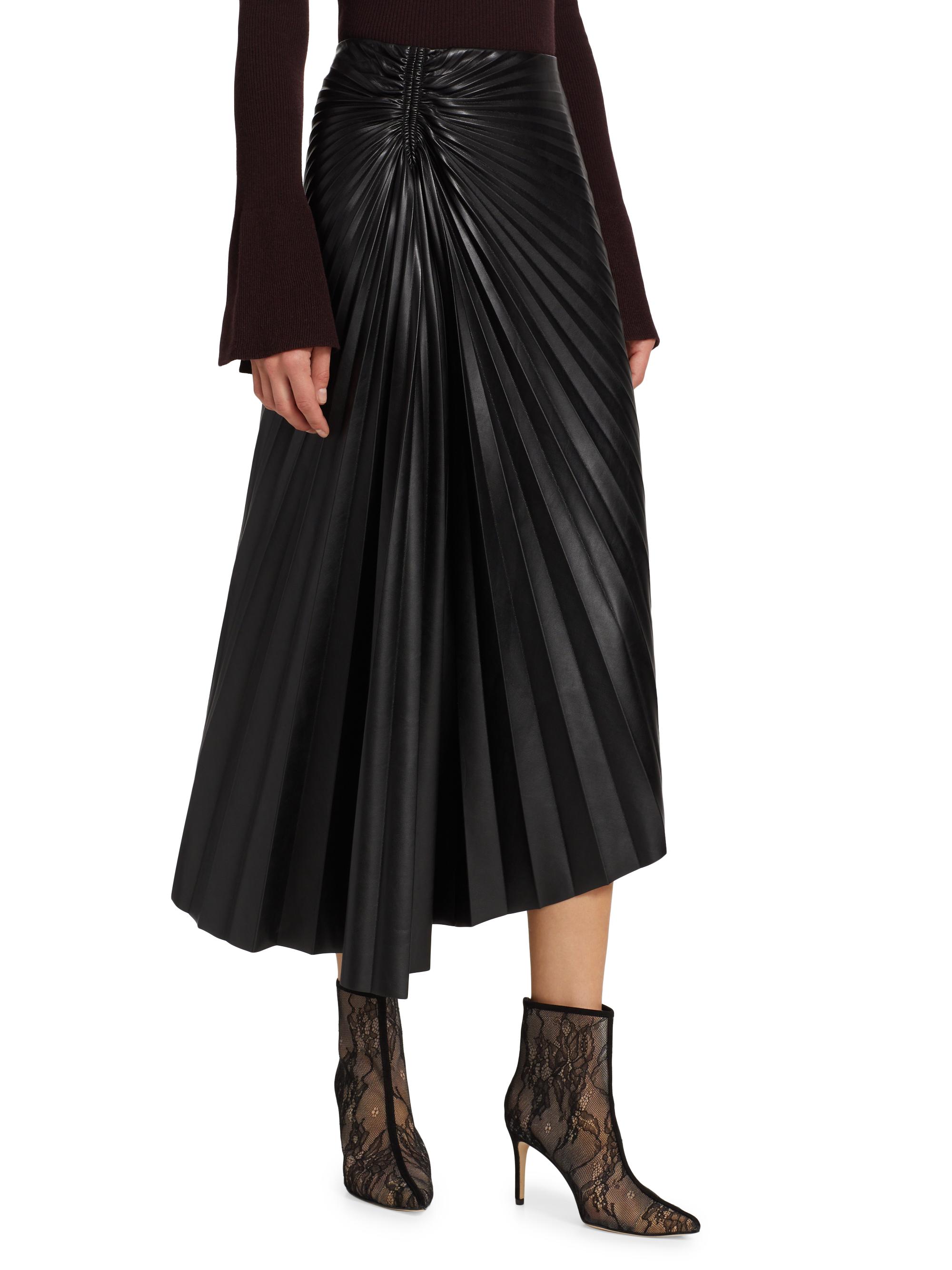 A.L.C. Tracy Pleated Vegan Leather Skirt | Saks Fifth Avenue