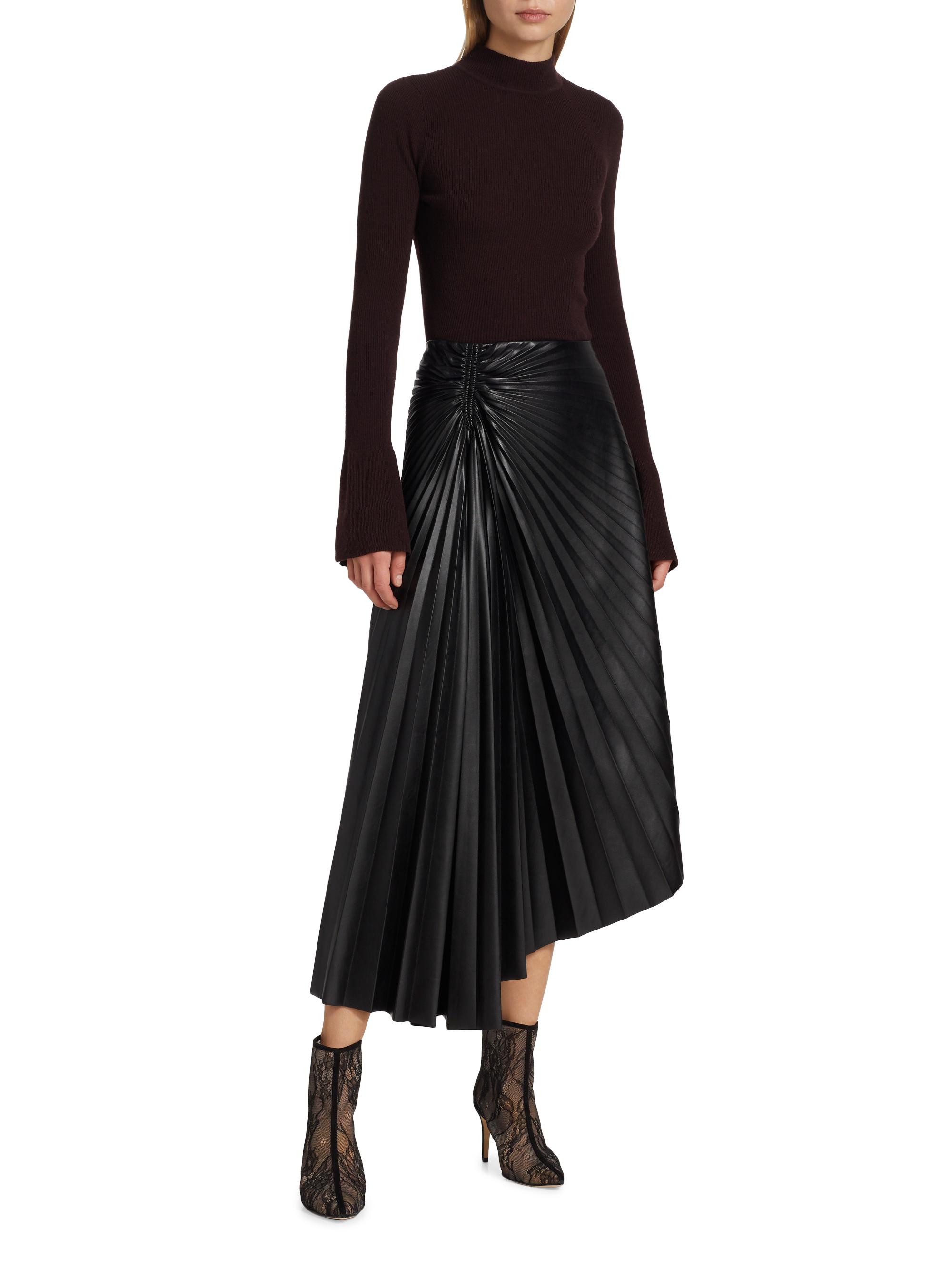 A.L.C. Tracy Pleated Vegan Leather Skirt | Saks Fifth Avenue