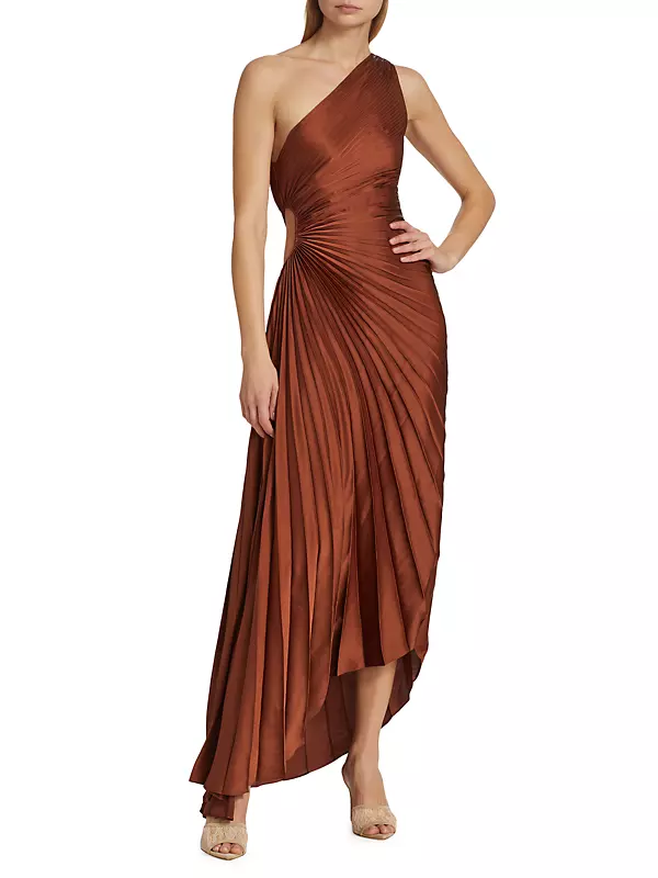 Asymmetrical pleated dress