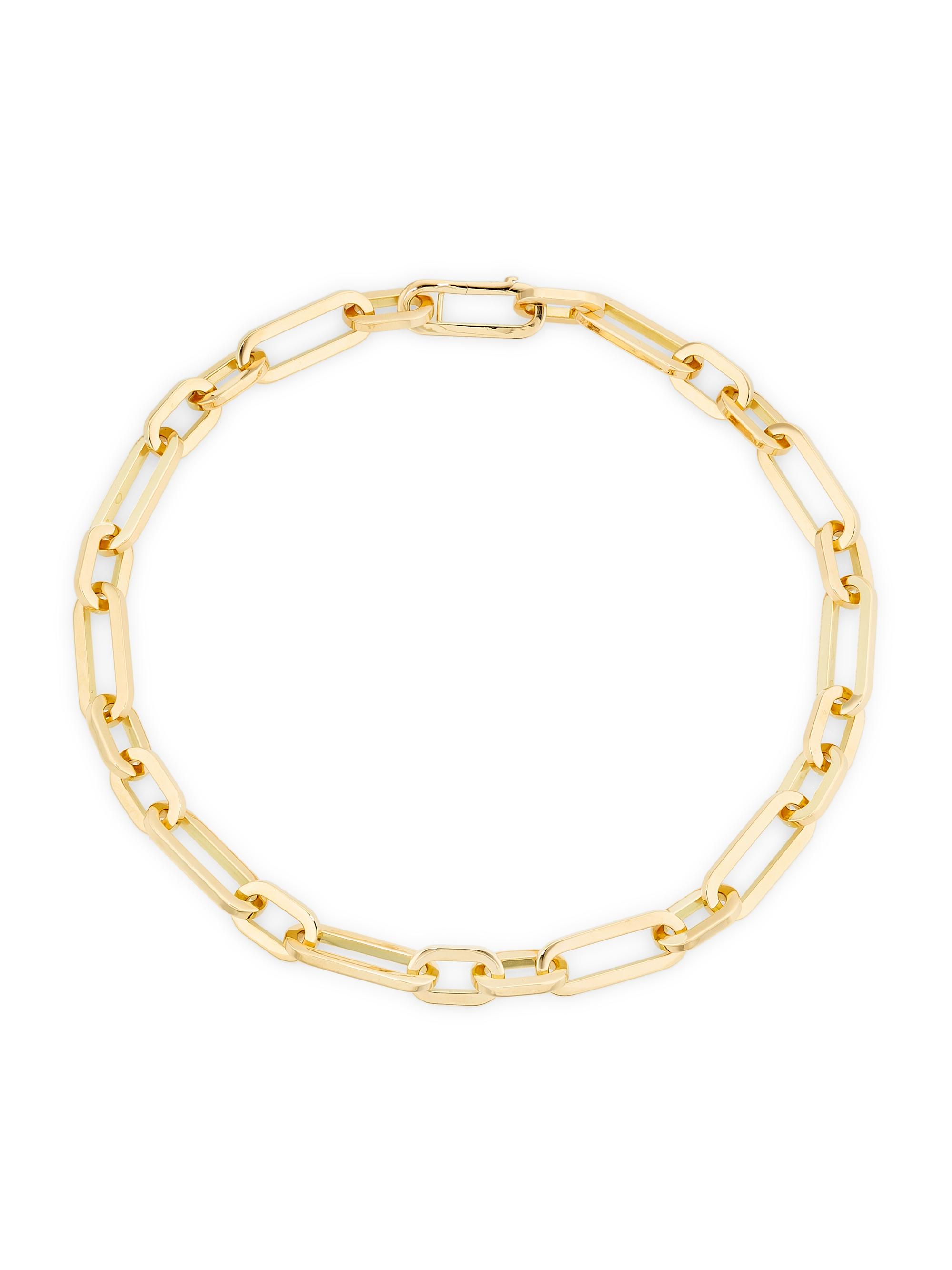 Roberto Coin Women's 18K Yellow Gold Squared Paper Clip Chain Necklace/18" - Yellow Gold