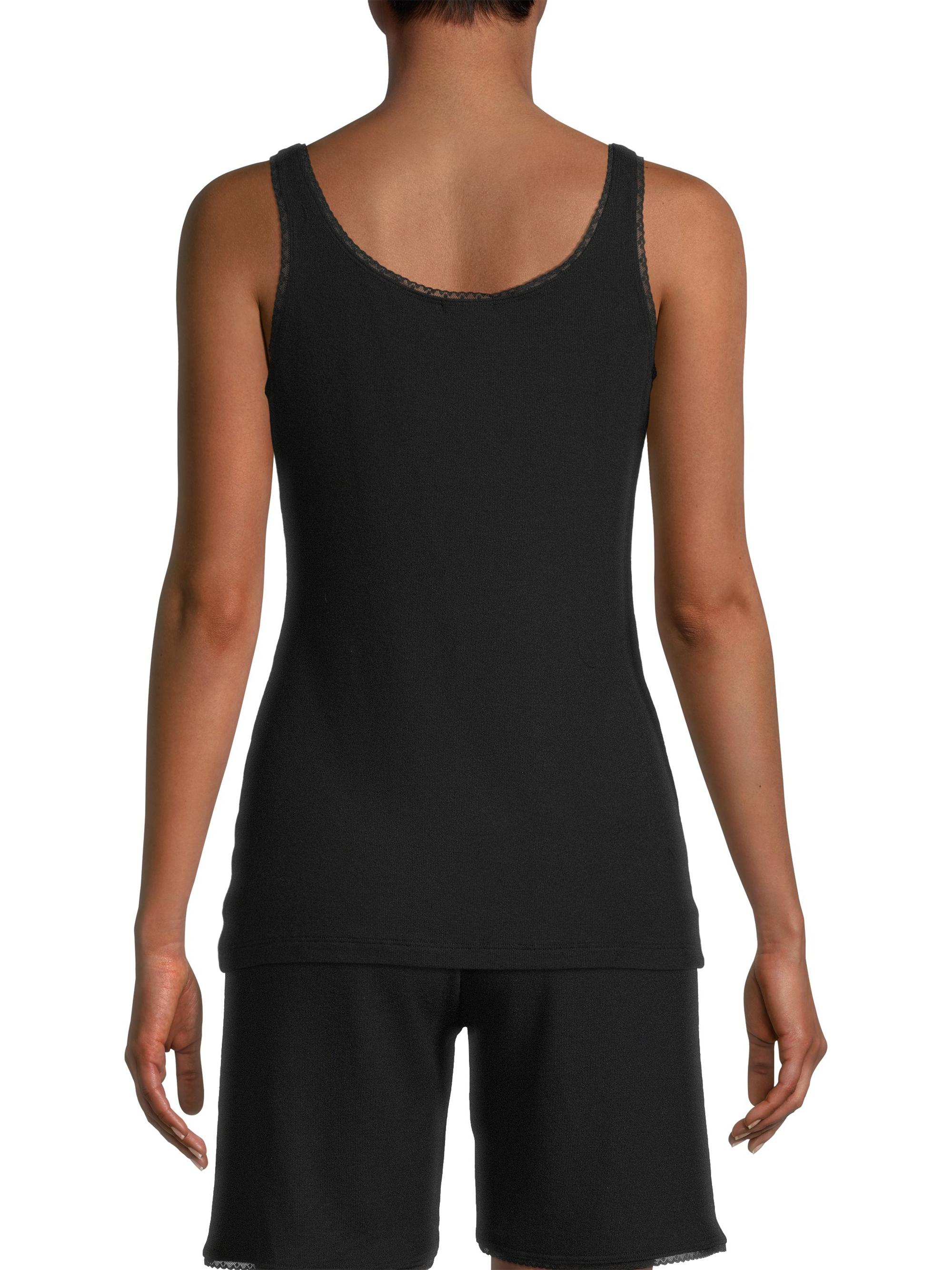 Andine Women's Amelie Scoop Neck Lace-Trim Tank - Black | Thumbnail 4