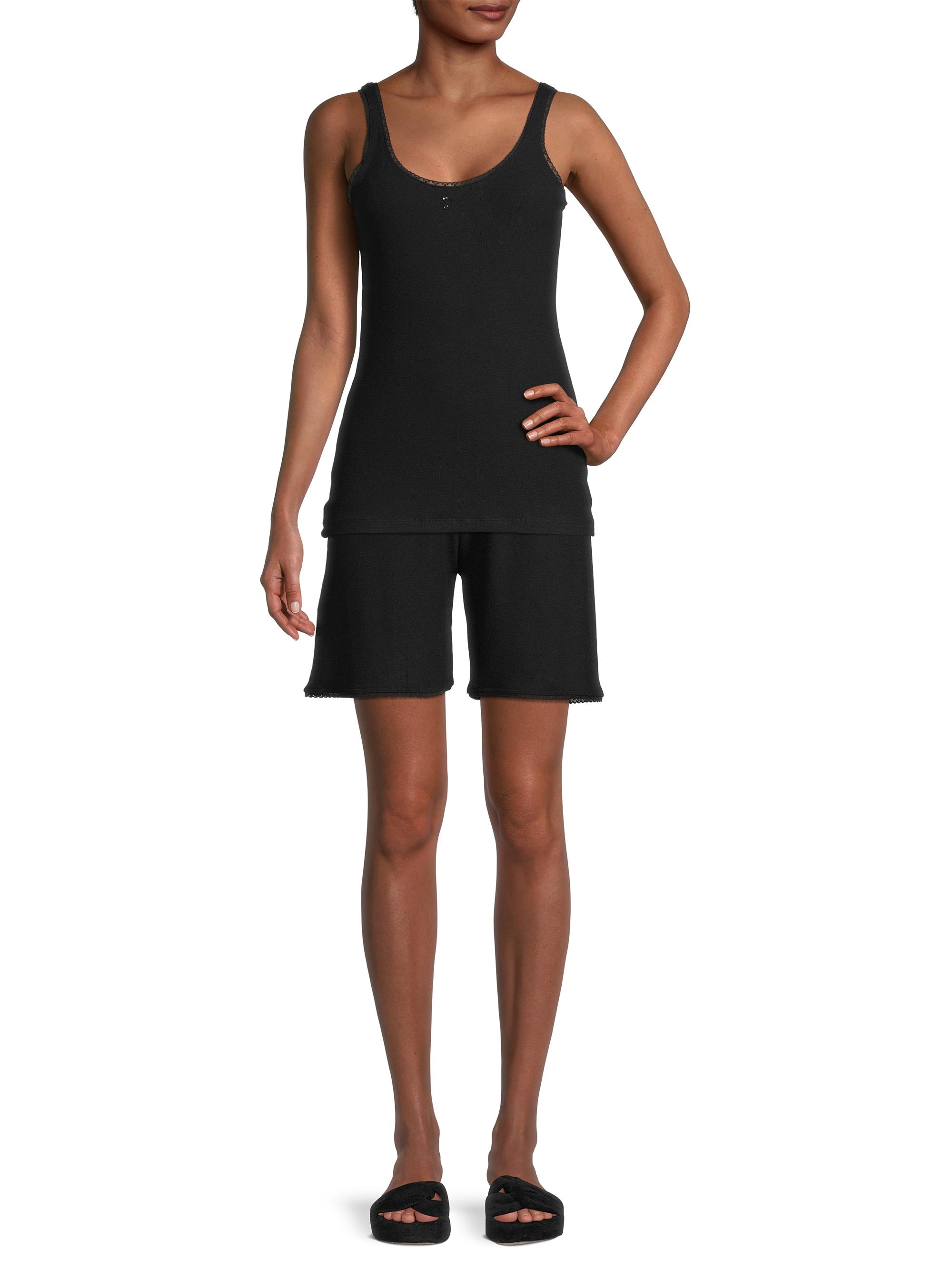 Andine Women's Amelie Scoop Neck Lace-Trim Tank - Black | Thumbnail 2
